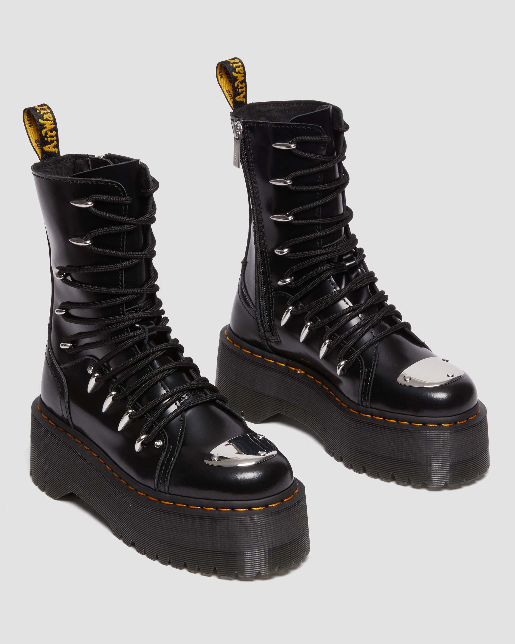 Jadon Hi LTT Max Leather Platform Boots in Black