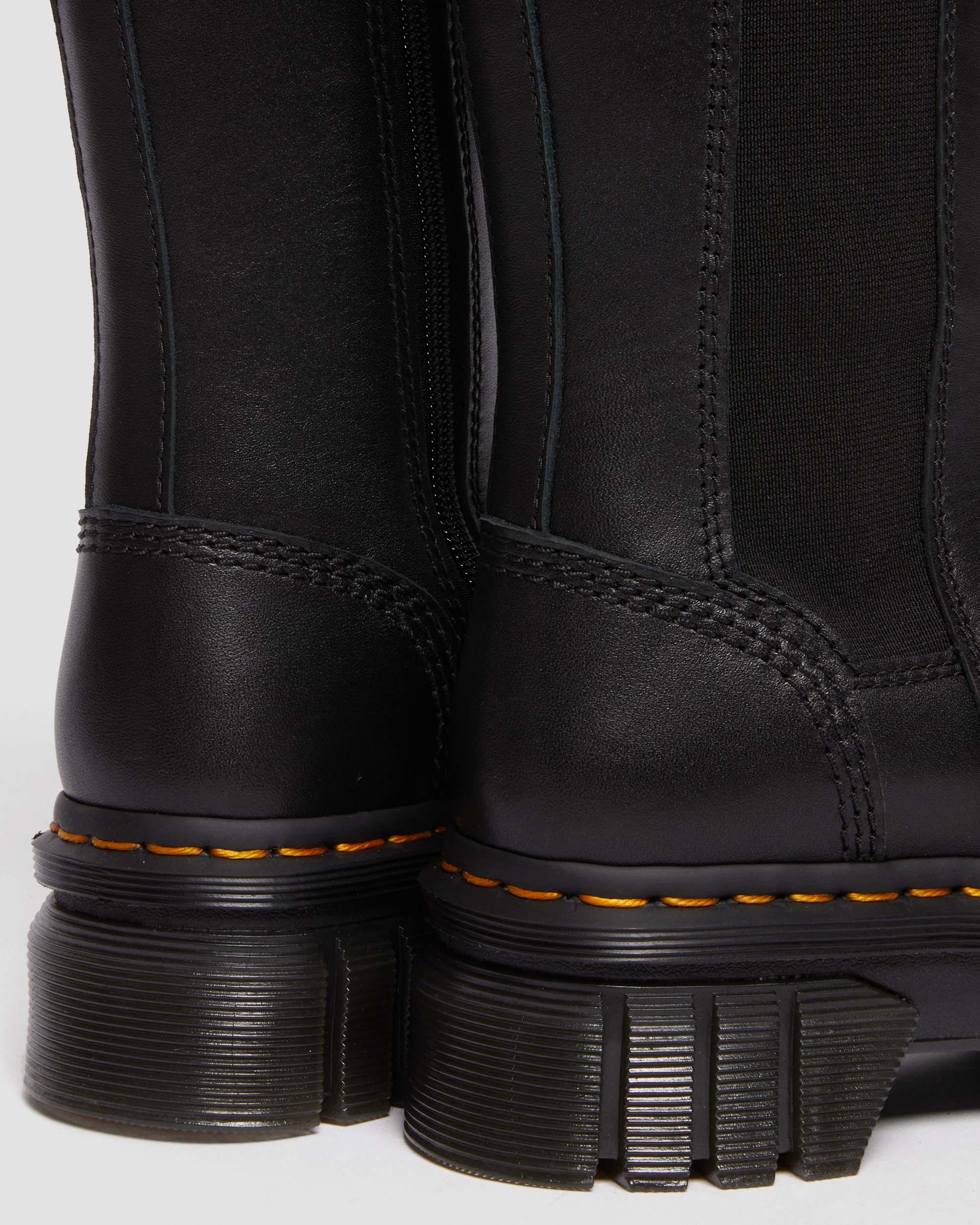Audrick Tall Nappa Leather Platform Chelsea Boots in BLACK | Dr