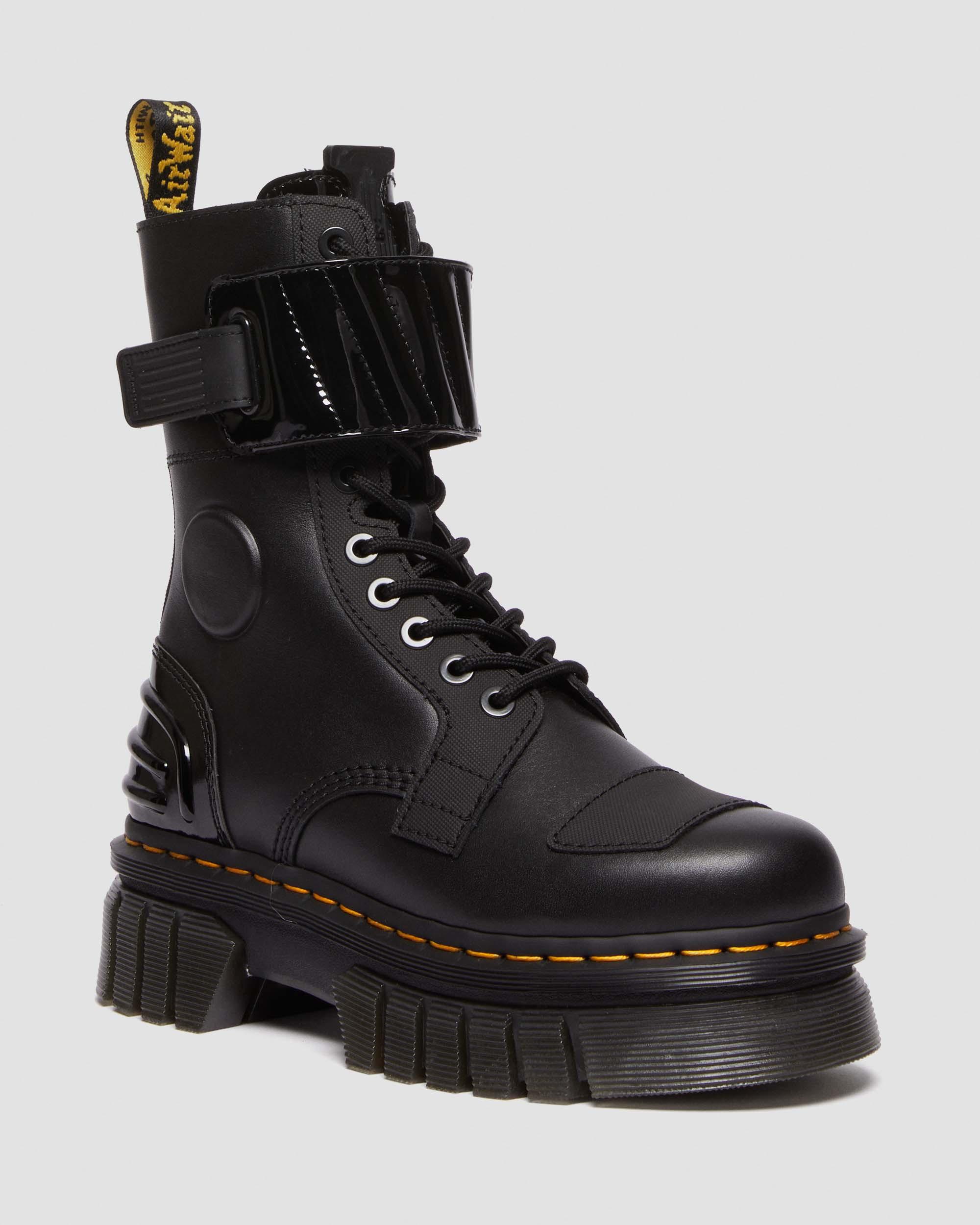 Audrick 10-Eye Alternative Leather Lace Up Boots in Black | Dr. Martens