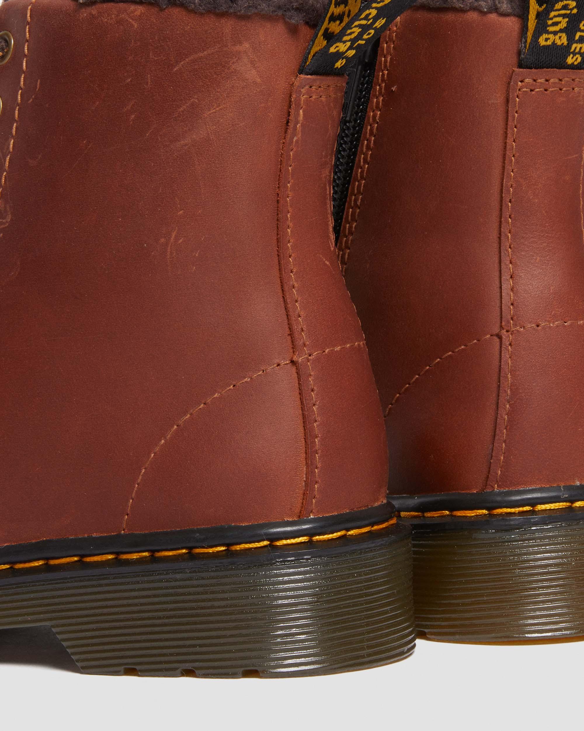 Shop Dr. Martens' Junior 1460 Faux Fur Lined Boots In Brown