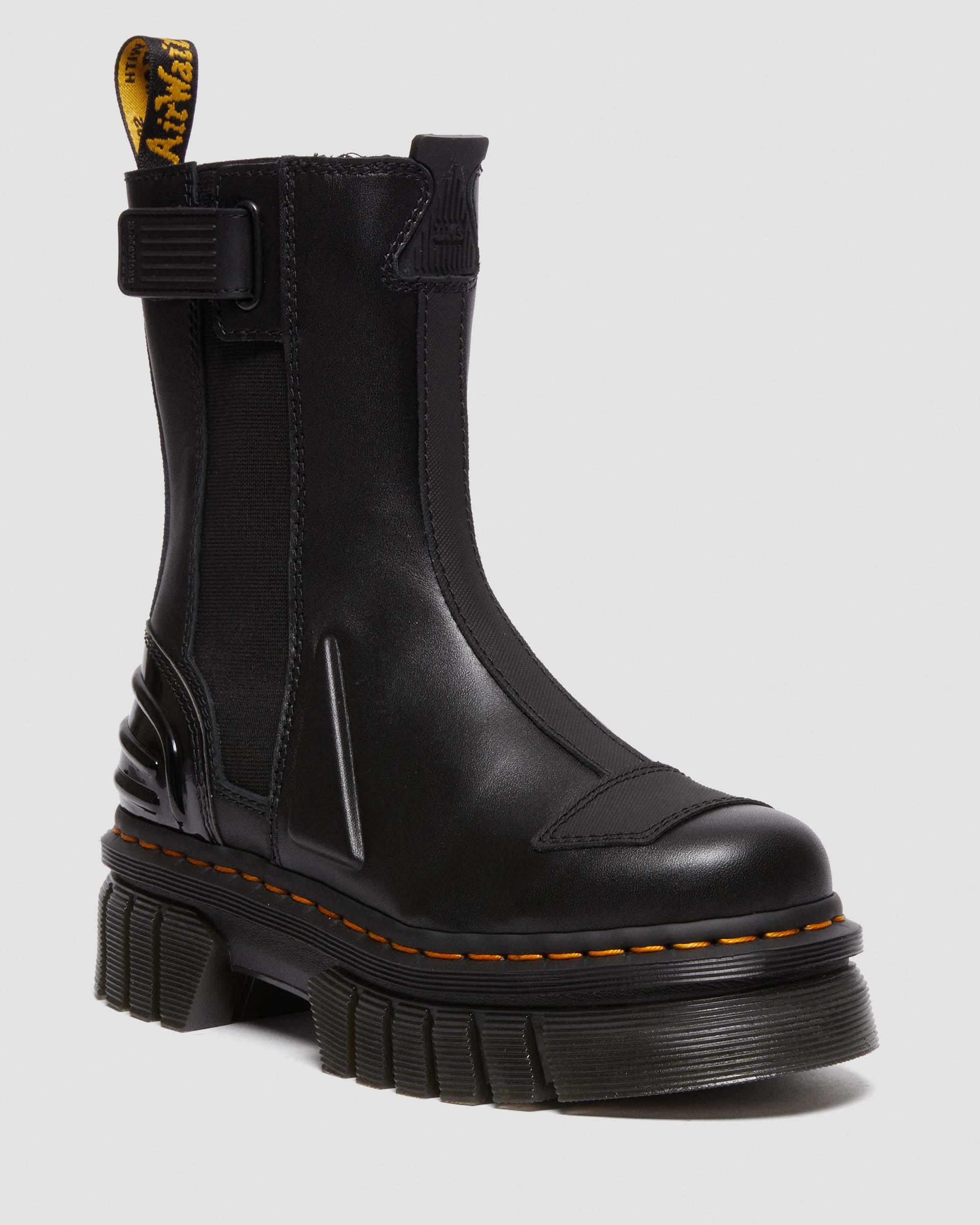 Audrick Alternative Leather Chelsea Hi Platform Boots in BLACK