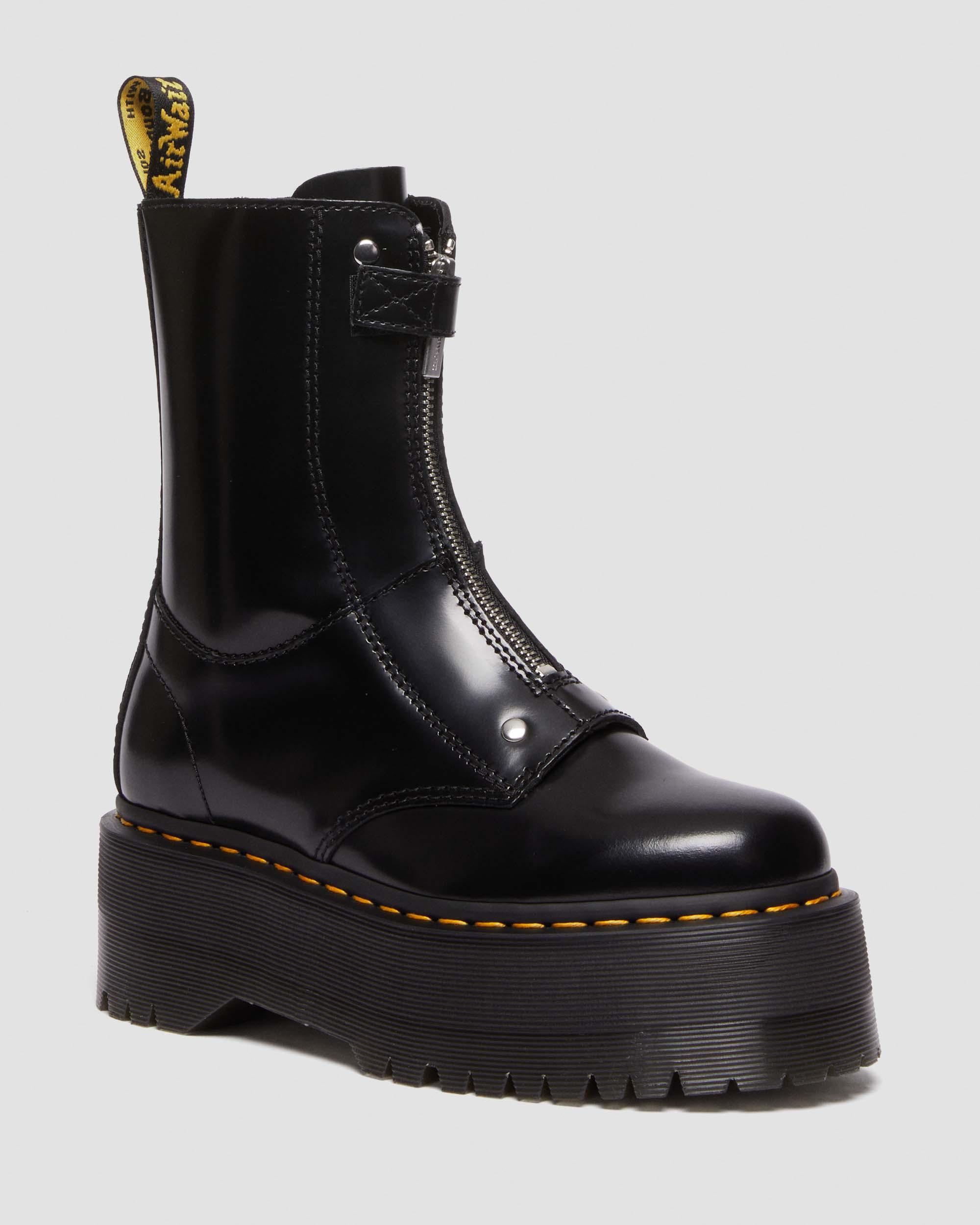 Jetta Hi Max Buttero Leather Platform Boots in Black