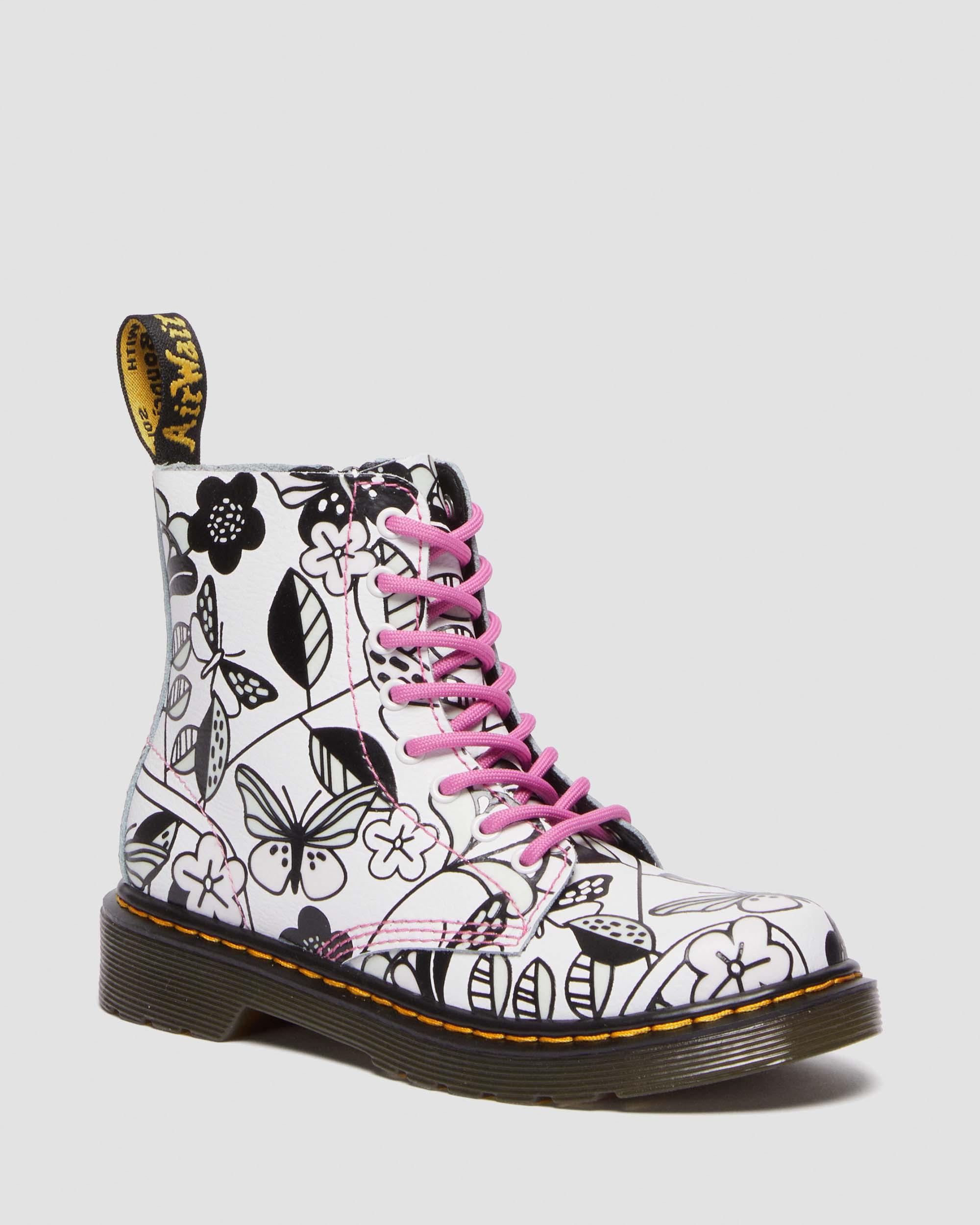 Junior 1460 Meadow Print Leather Lace Up Boots