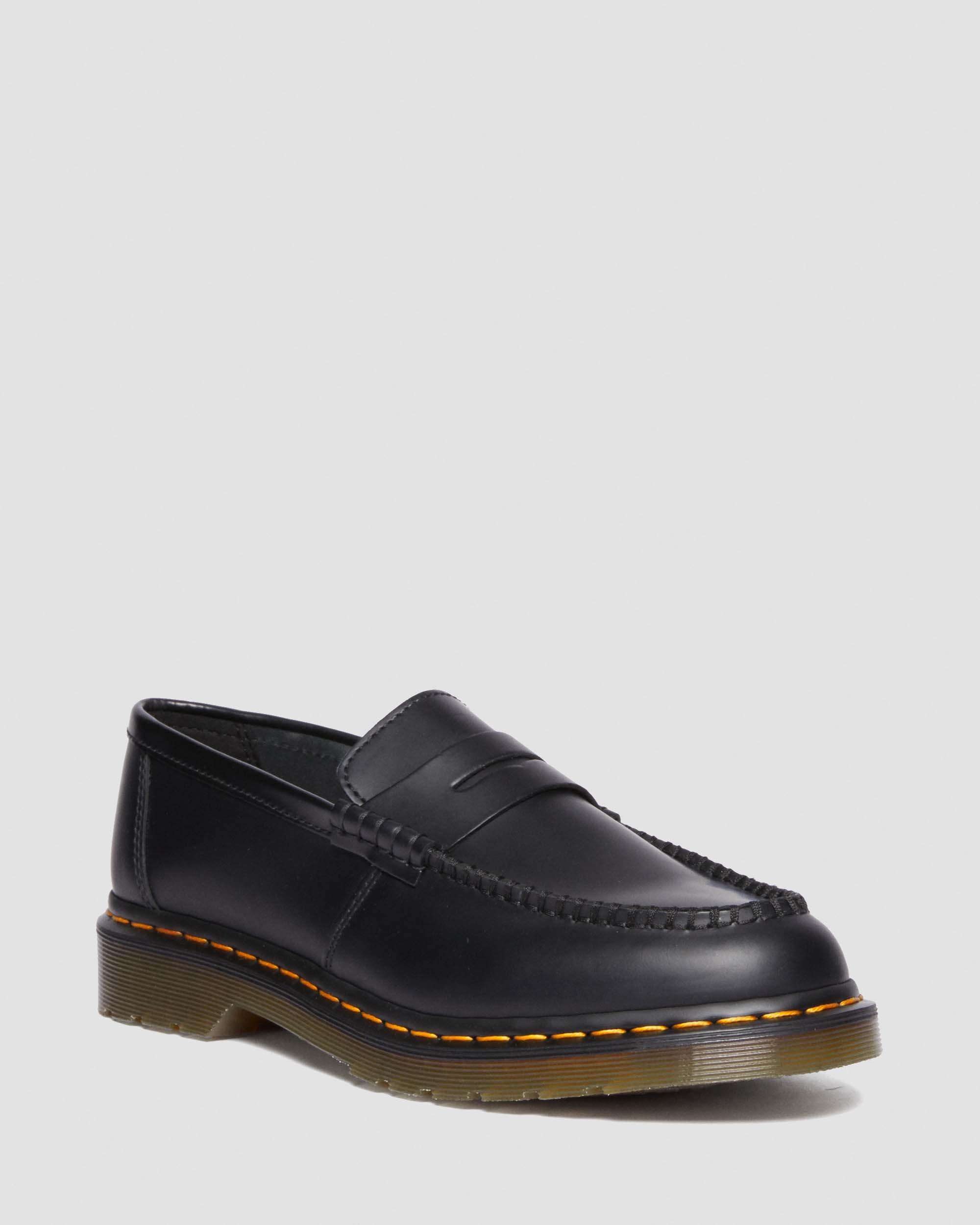 DR MARTENS Adrian Yellow Stitch Leather Tassel Loafers