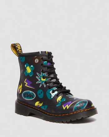Junior 1460 Sticker Print Leather Lace Up Boots
