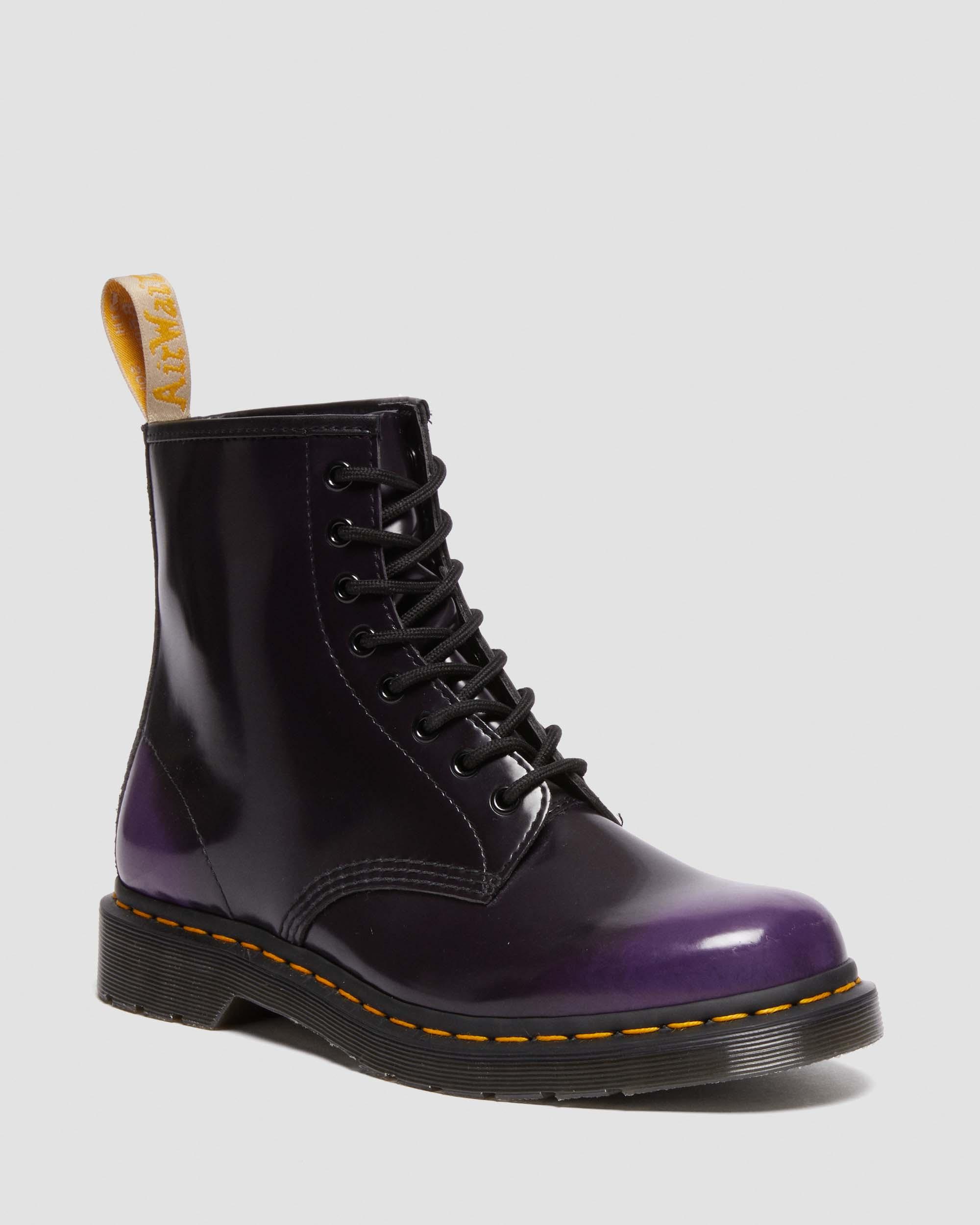 1460 Vegan Lace Up Boots in BLACK/RICH PURPLE
