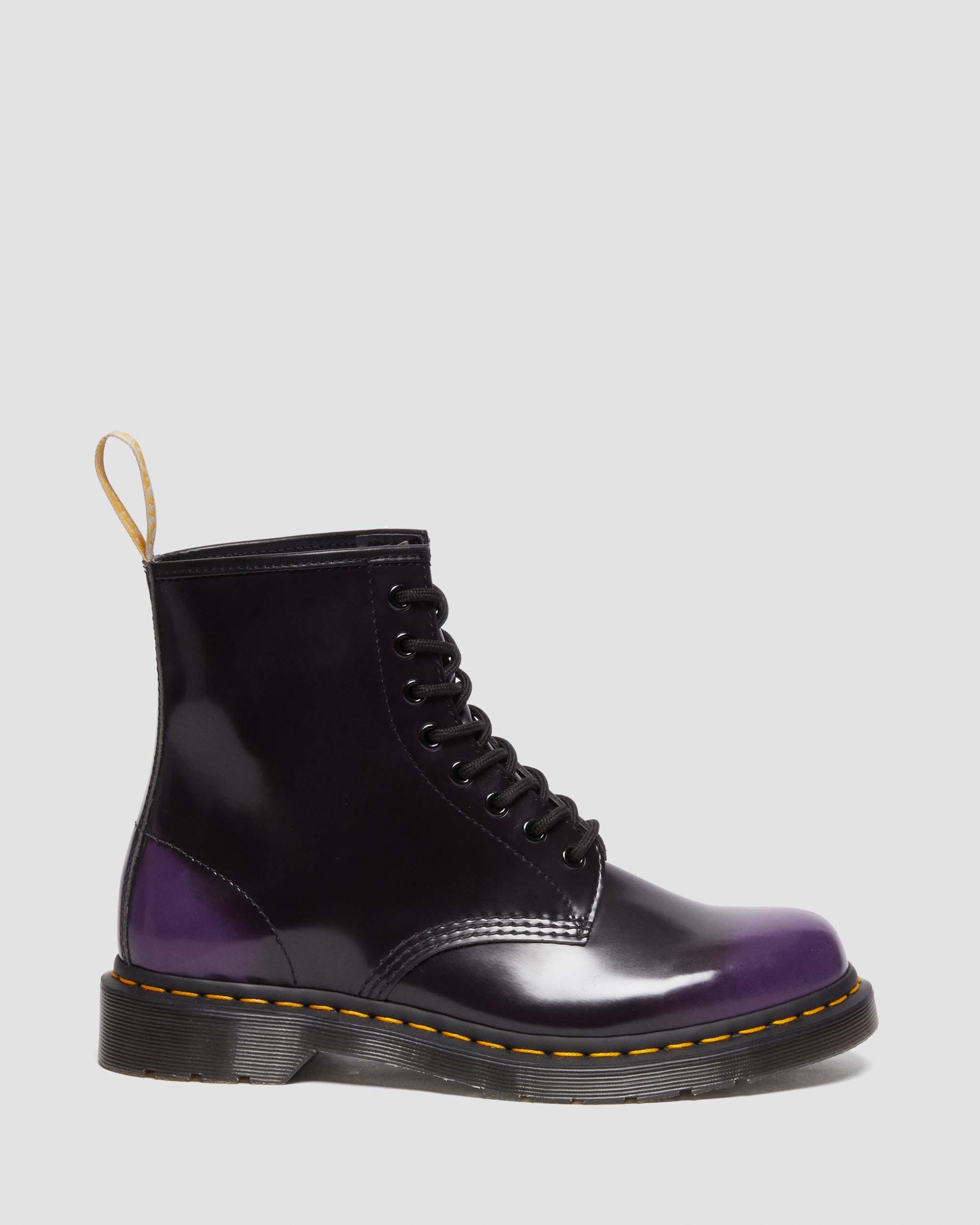 1460 Vegan Lace Up Boots in Black/rich Purple | Dr. Martens
