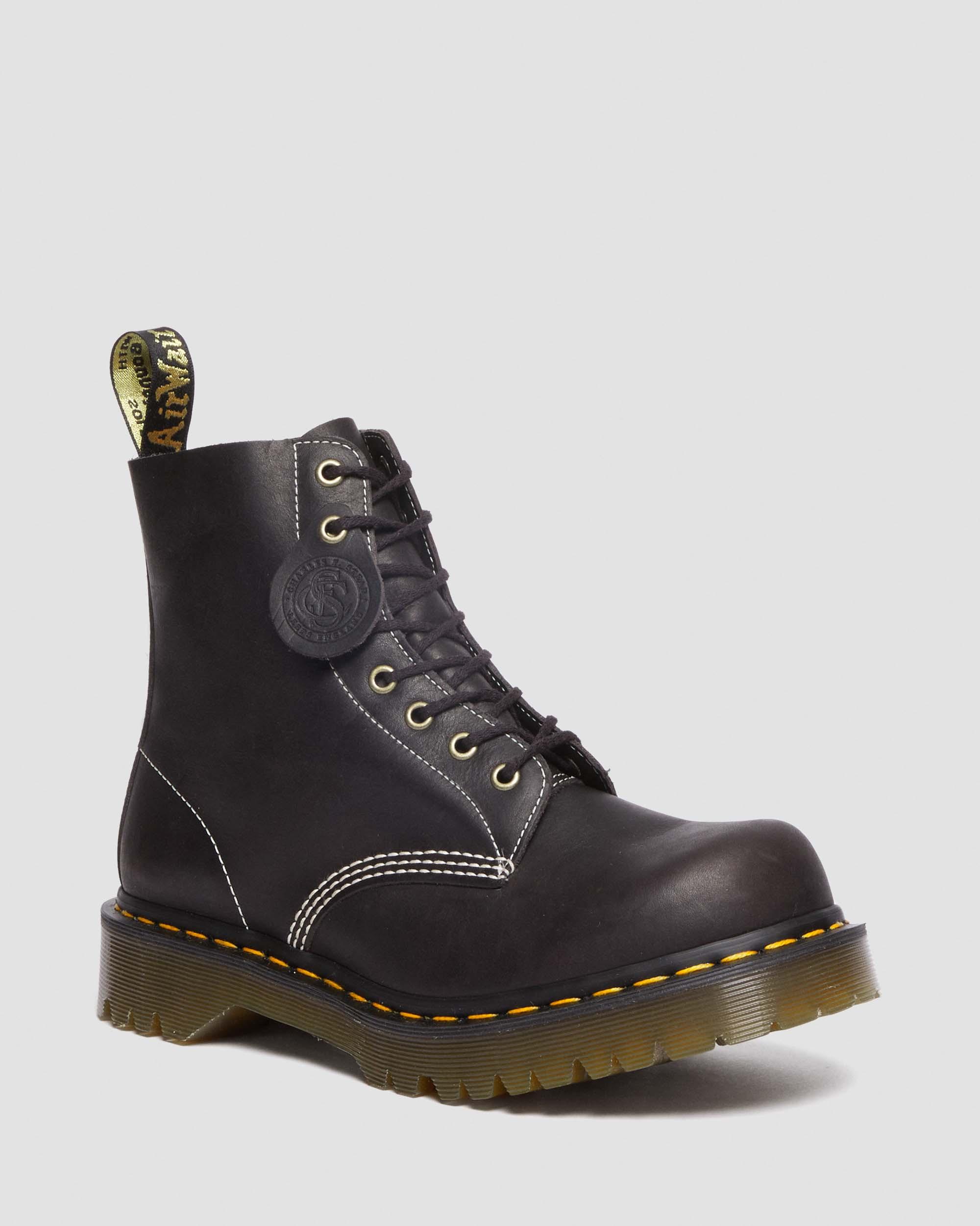 1460 Pascal Phoenix Leather Lace Up Boots in Charcoal Grey | Dr. Martens