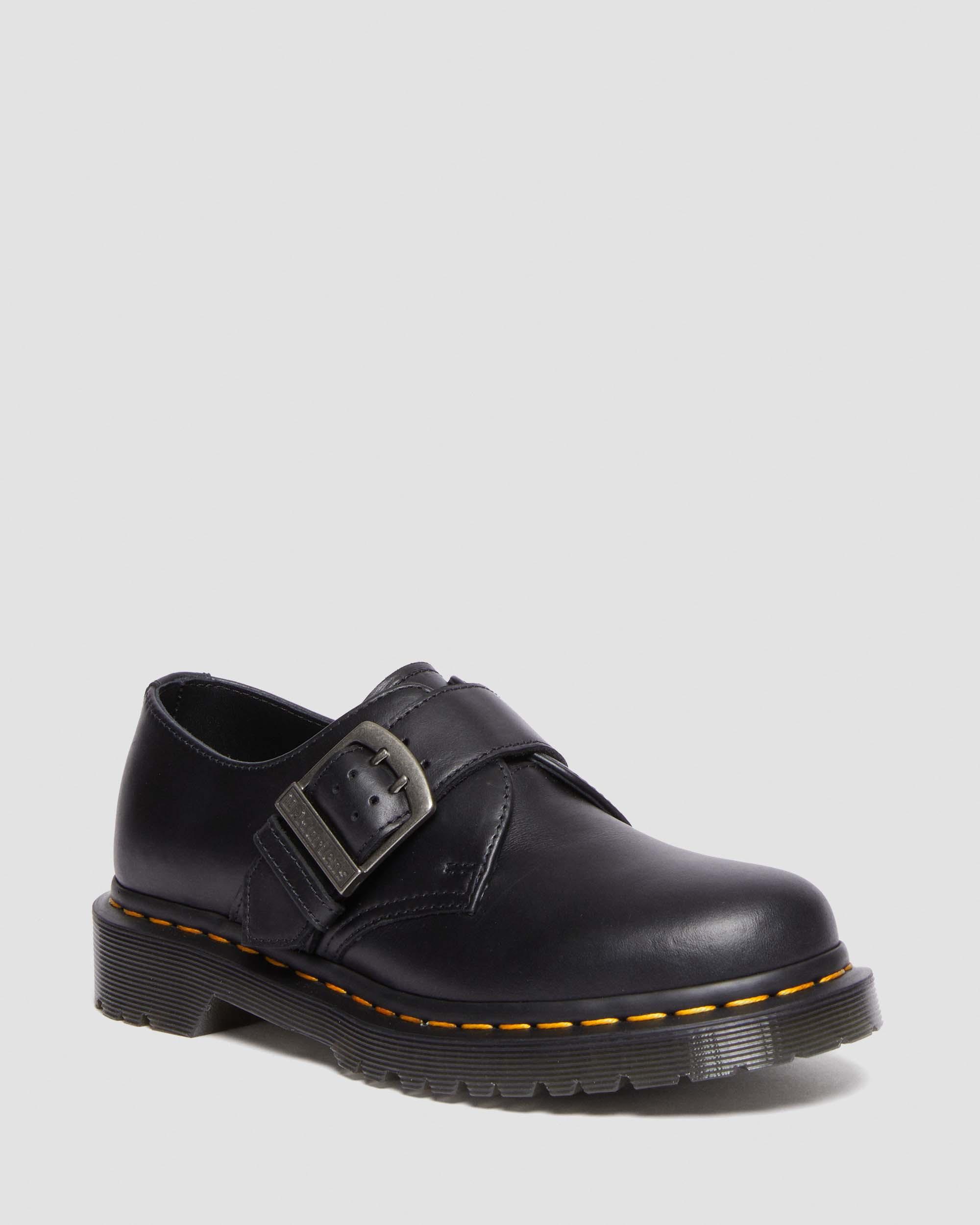 1461 Buckle Pull Up Leather Oxford Shoes in BLACK | Dr. Martens™