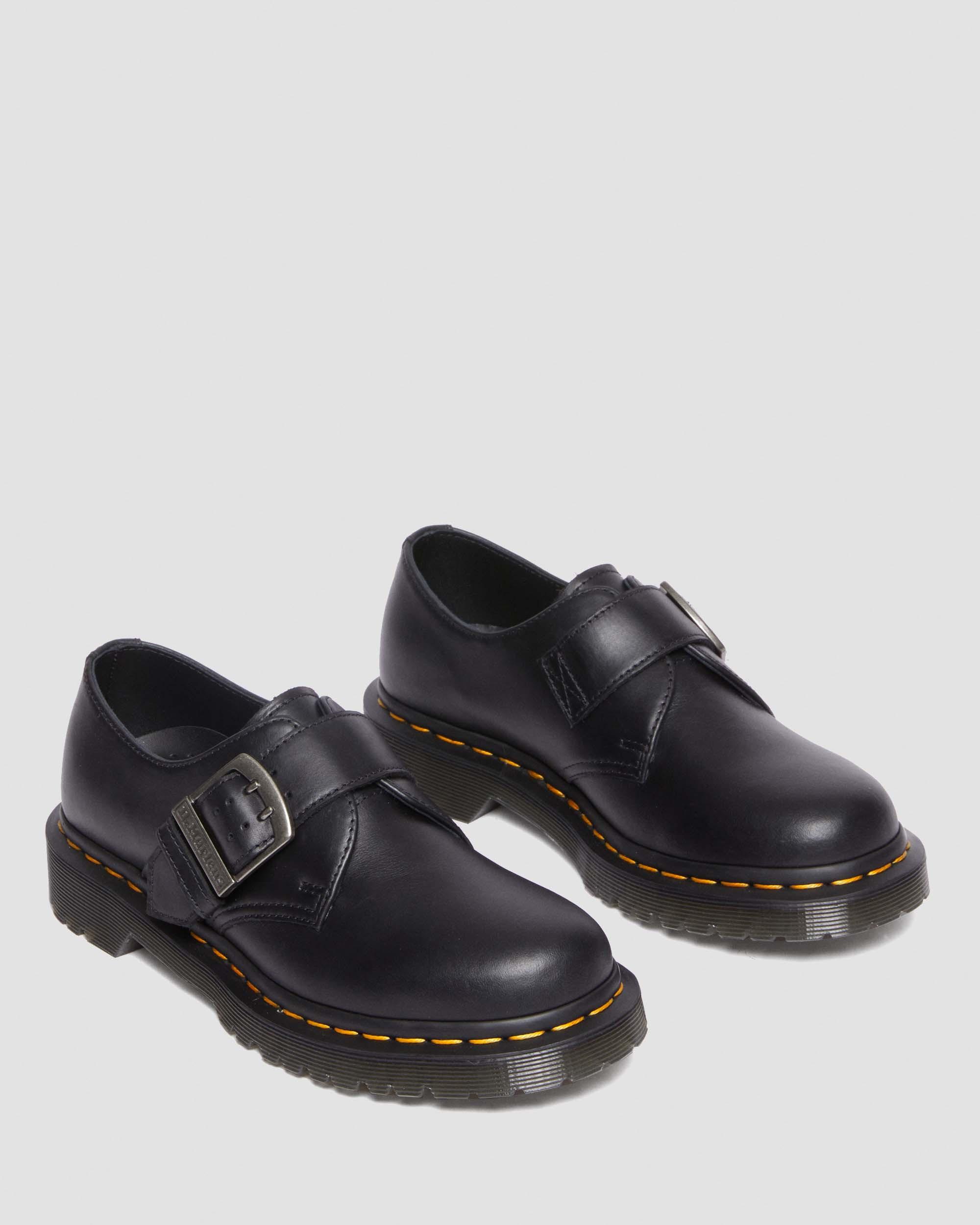 1461 Buckle Pull Up Leather Oxford Shoes in BLACK | Dr. Martens™