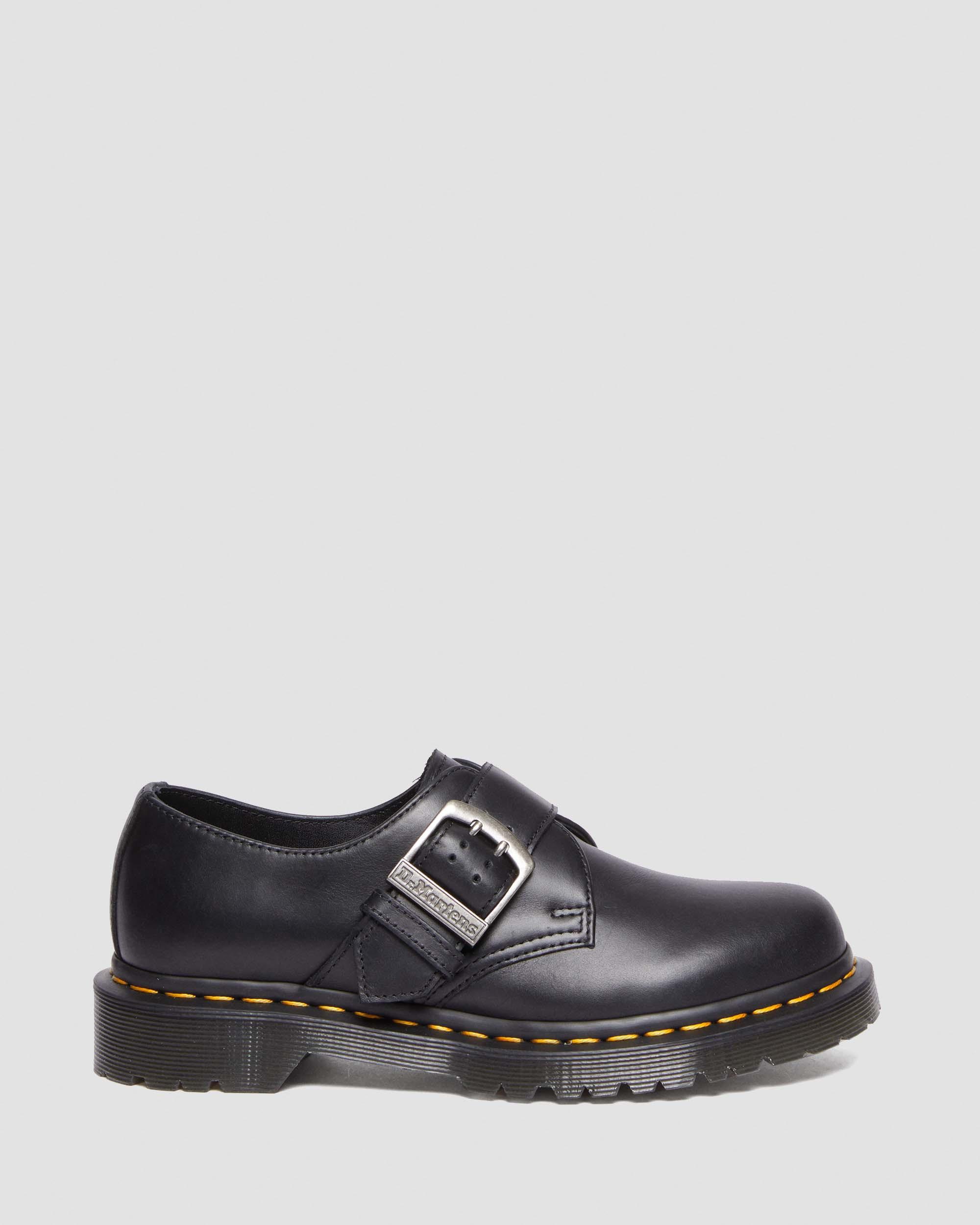 1461 Buckle Pull Up Leather Oxford Shoes in BLACK | Dr. Martens™