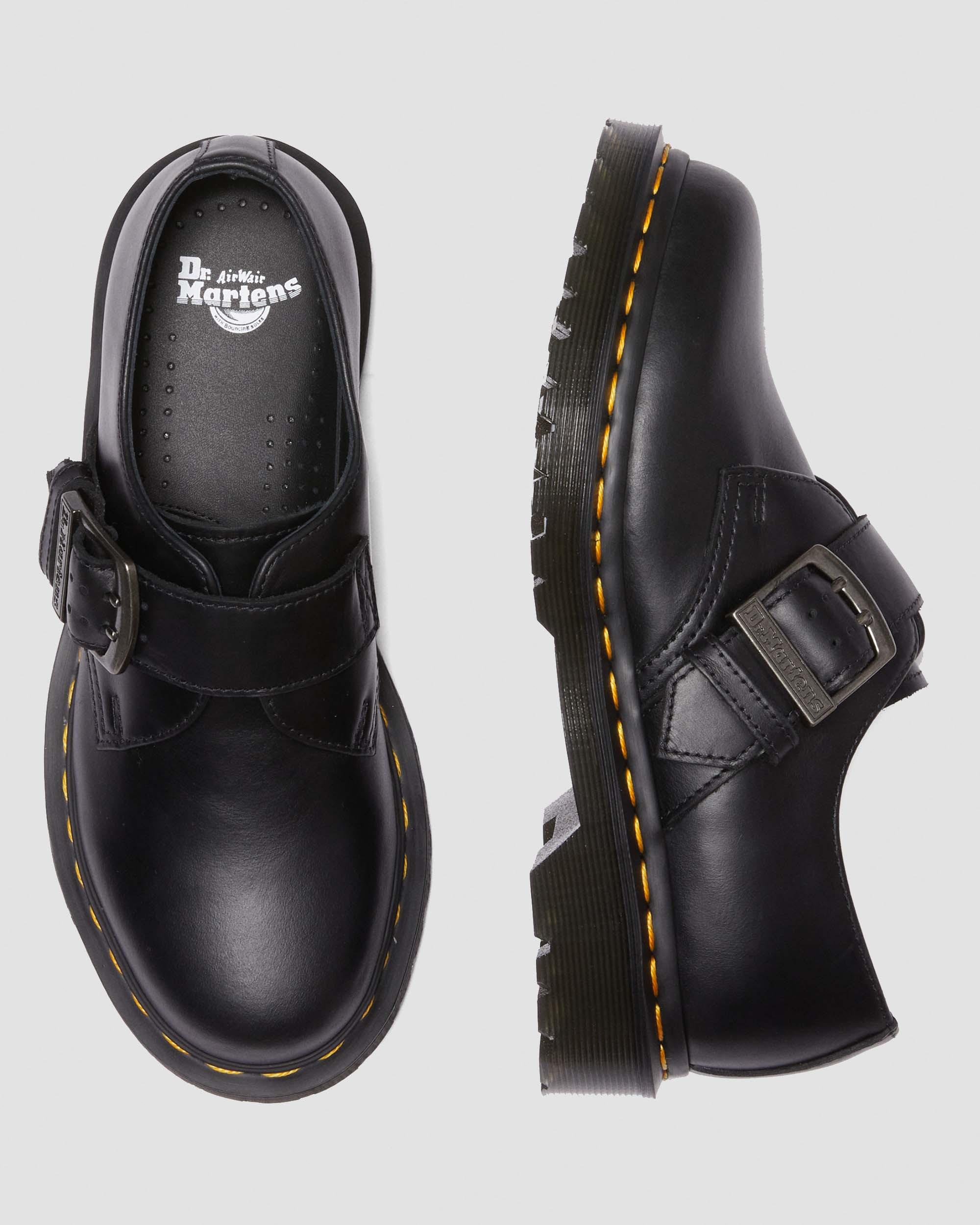 1461 Buckle Pull Up Leather Oxford Shoes in BLACK | Dr. Martens™