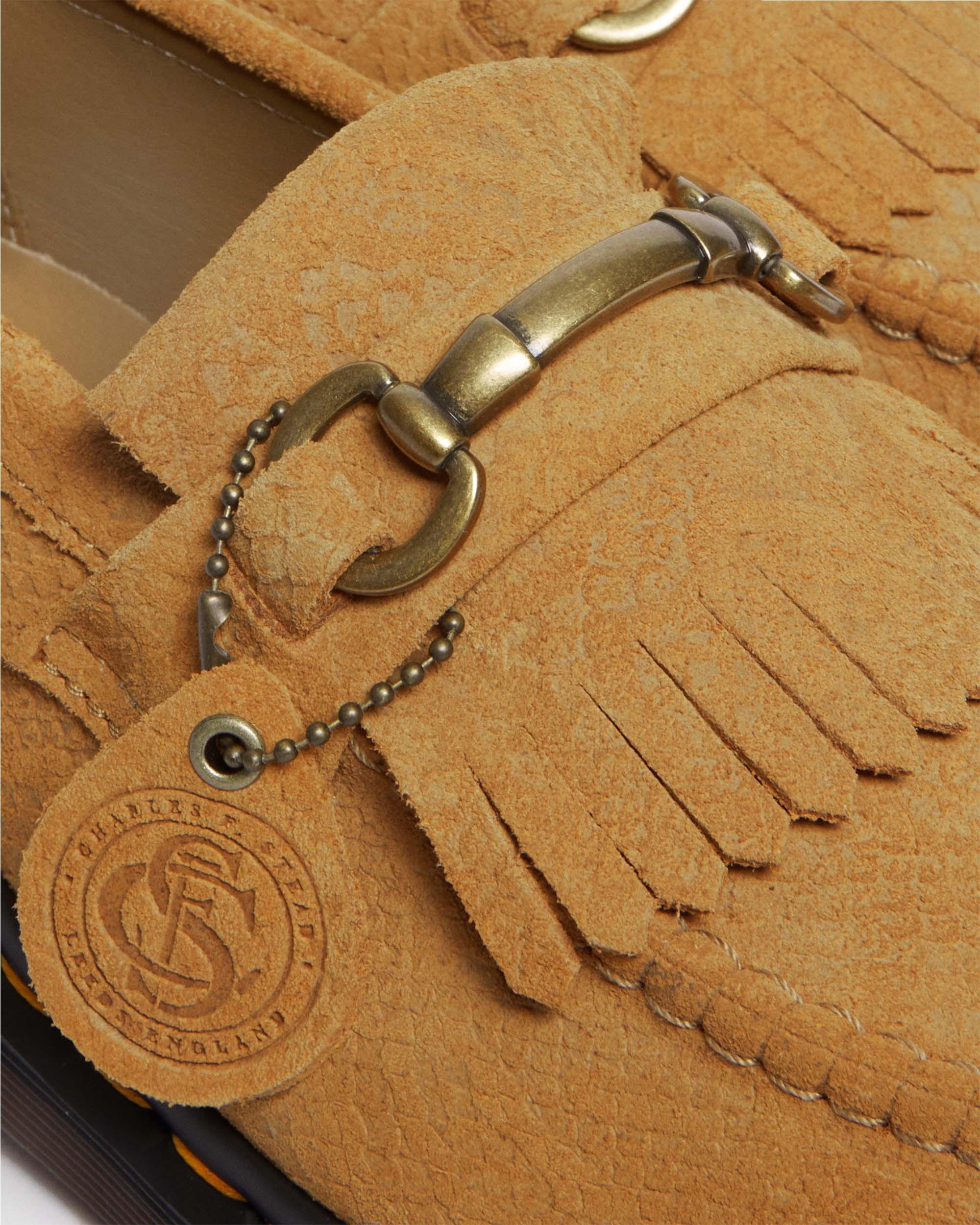 Adrian Snaffle Repello Emboss Suede Kiltie Loafers in AUTUMN SPICE