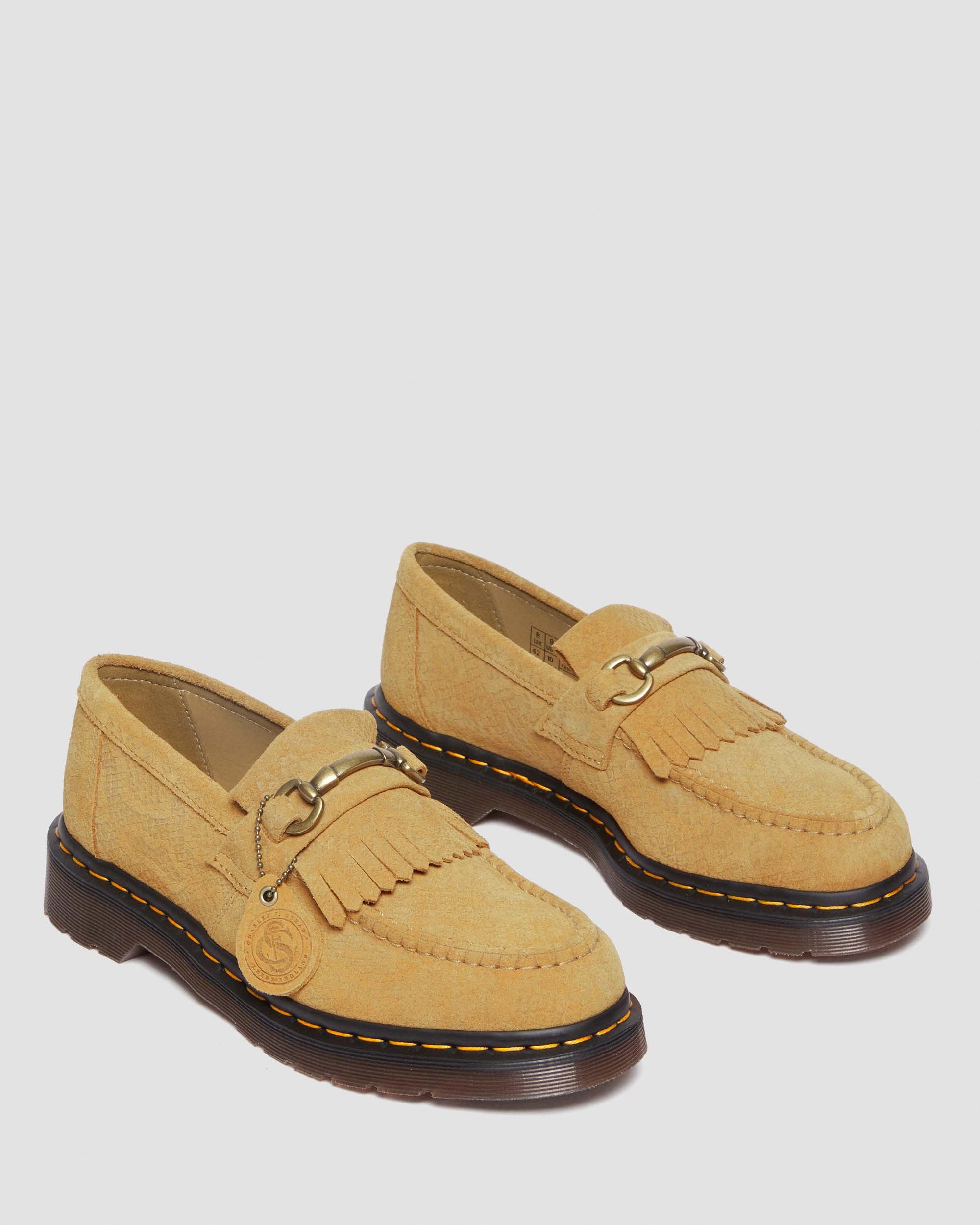Adrian Snaffle Repello Emboss Suede Kiltie Loafers in AUTUMN SPICE