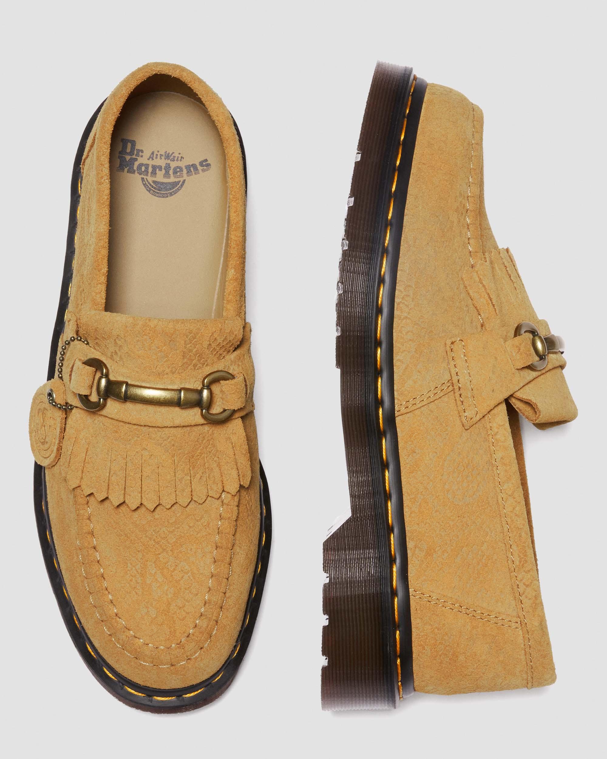 Adrian Snaffle Repello Emboss Suede Kiltie Loafers in Autumn Spice