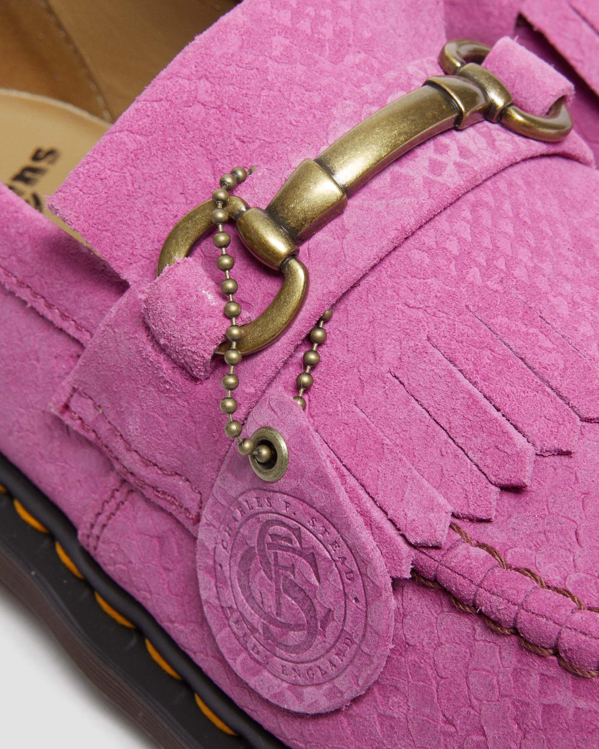 Adrian Snaffle Repello Emboss Suede Kiltie Loafers