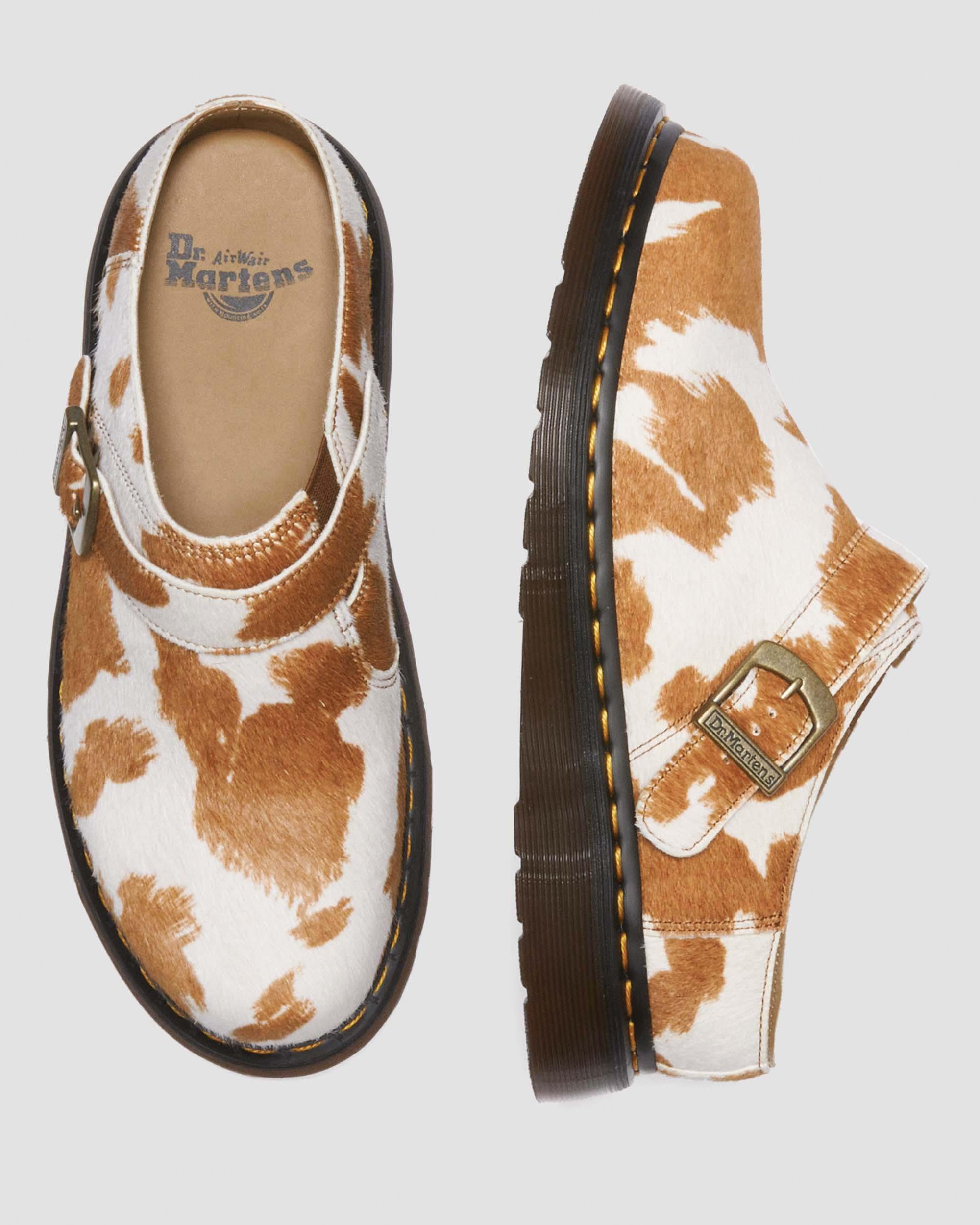 Isham Hair-On Cow Print Mules in JERSEY COW PRINT