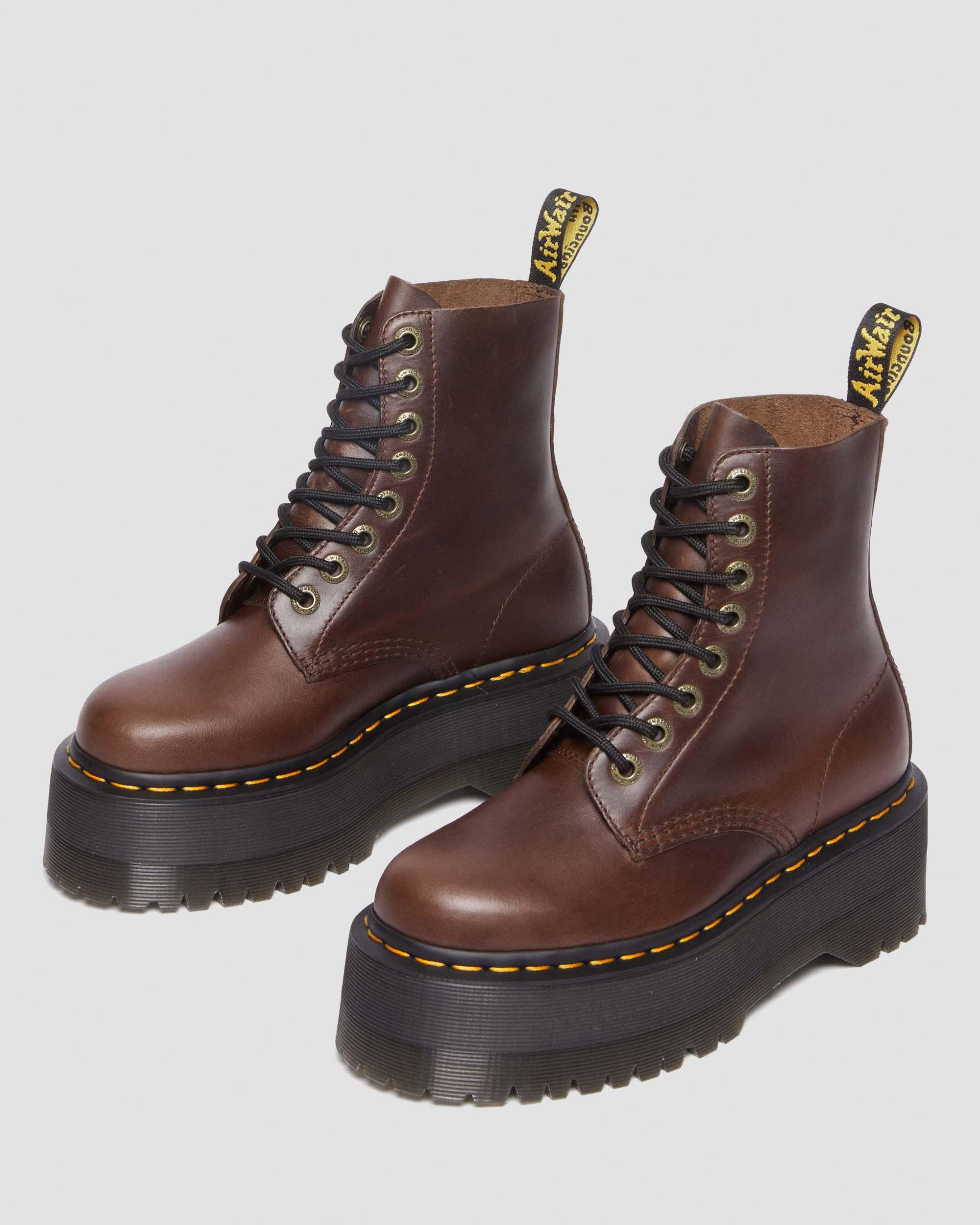 DR MARTENS 1460 Pascal Max Pull Up Leather Platform Boots