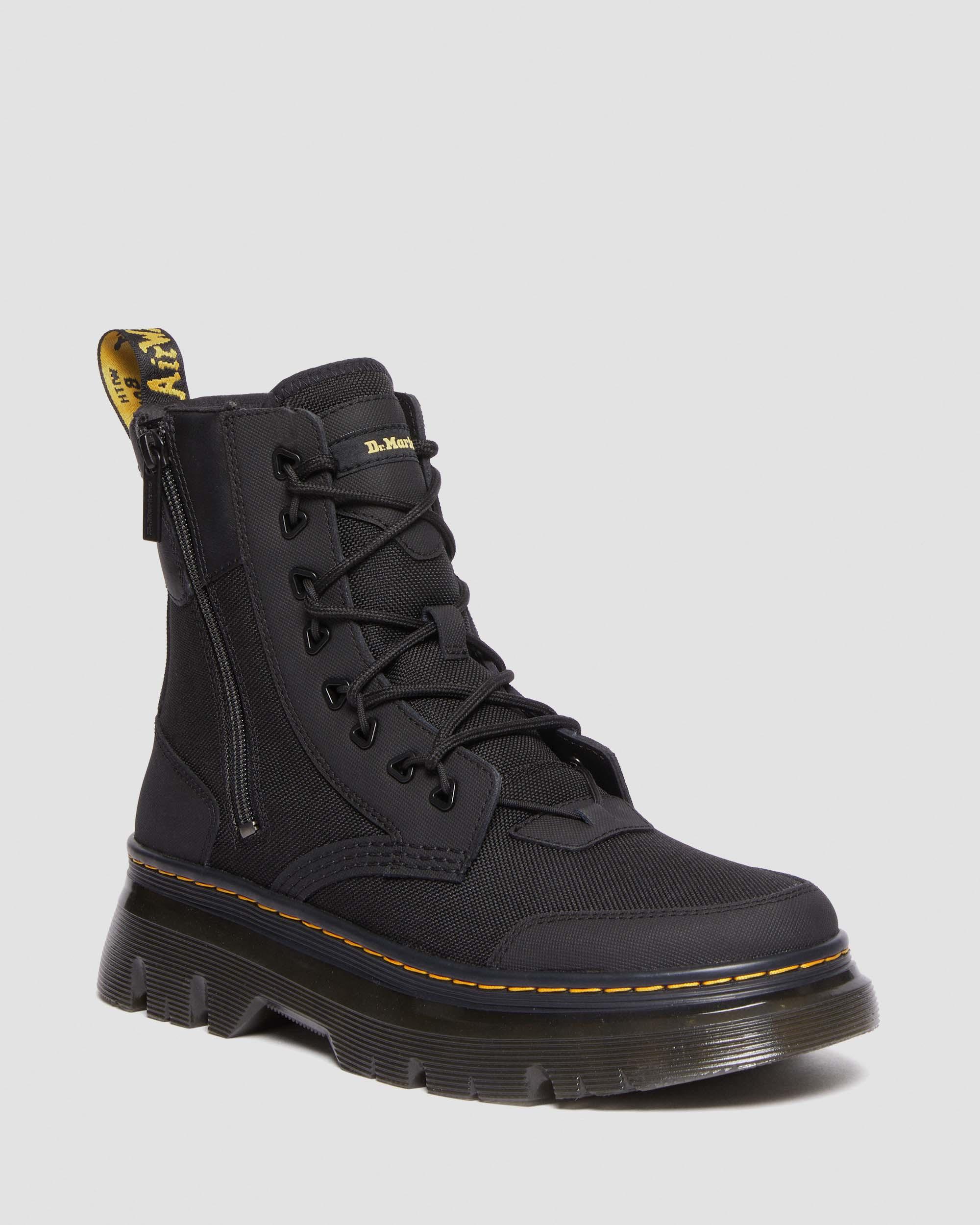 Tarik Zip Poly & Leather Utility Boots in Black | Dr. Martens