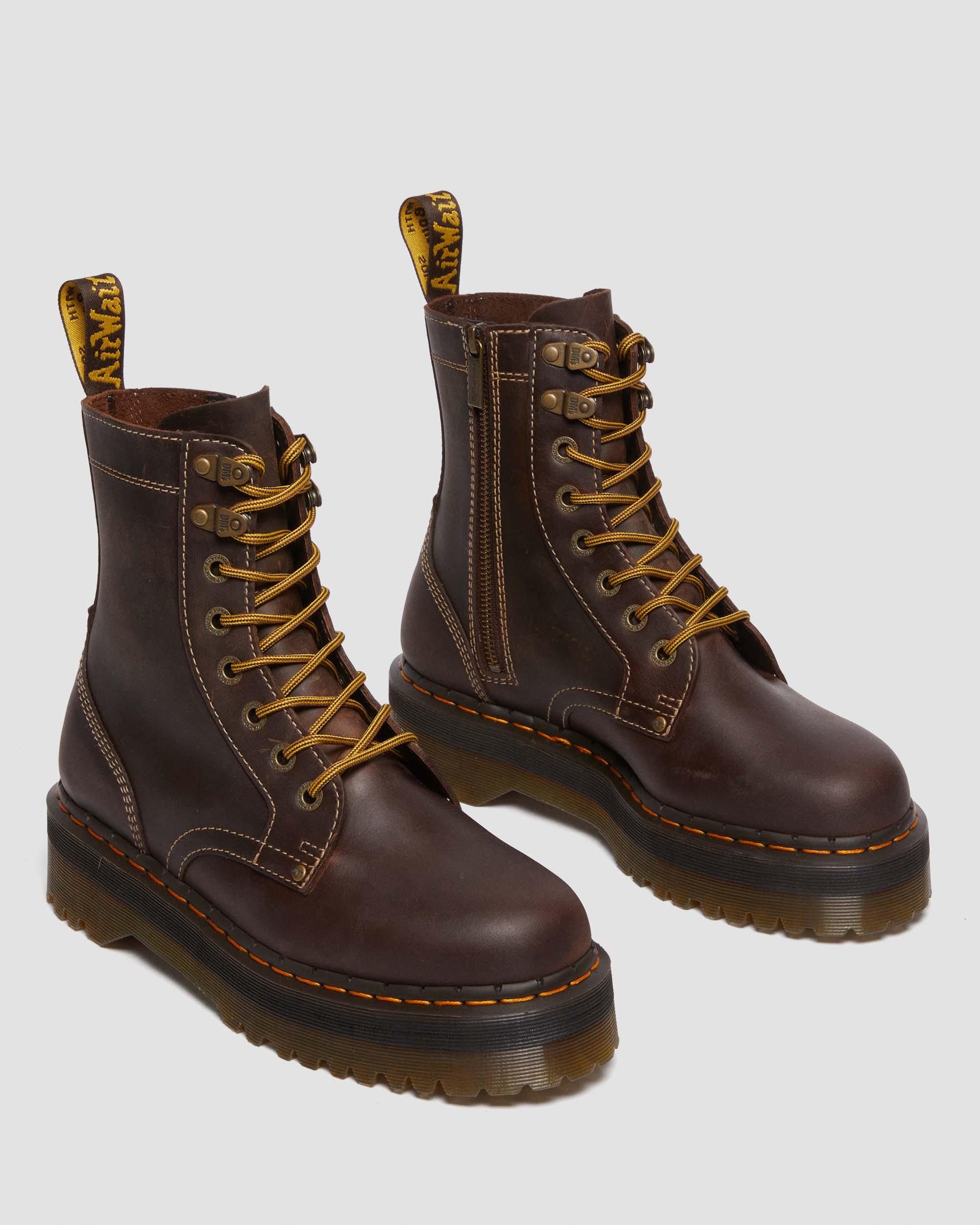 Jadon Boot Arc Crazy Horse Platforms in Brown | Dr. Martens