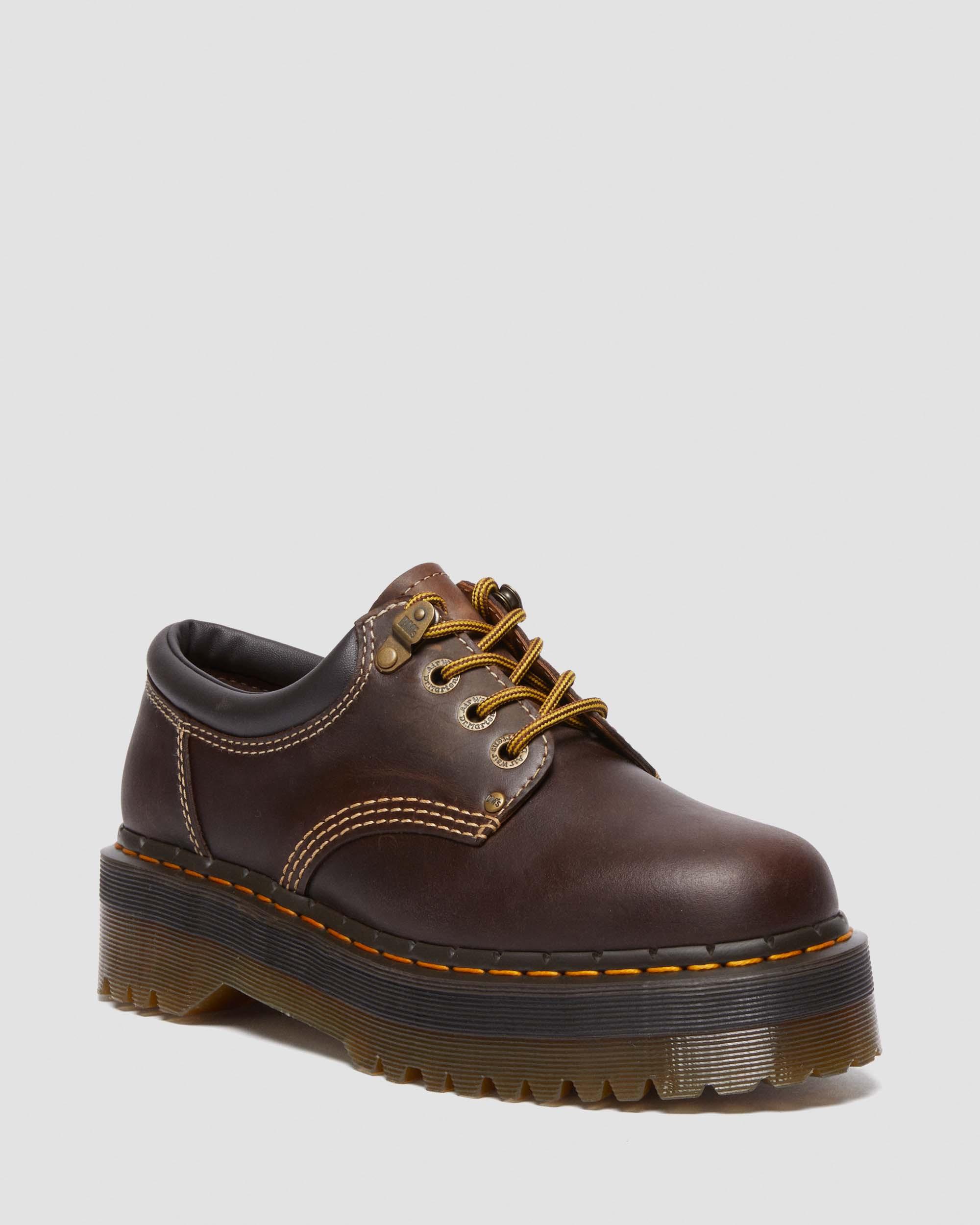 8053 Arc Crazy Horse Leather Platform Casual Shoes in Dark Brown | Dr.  Martens