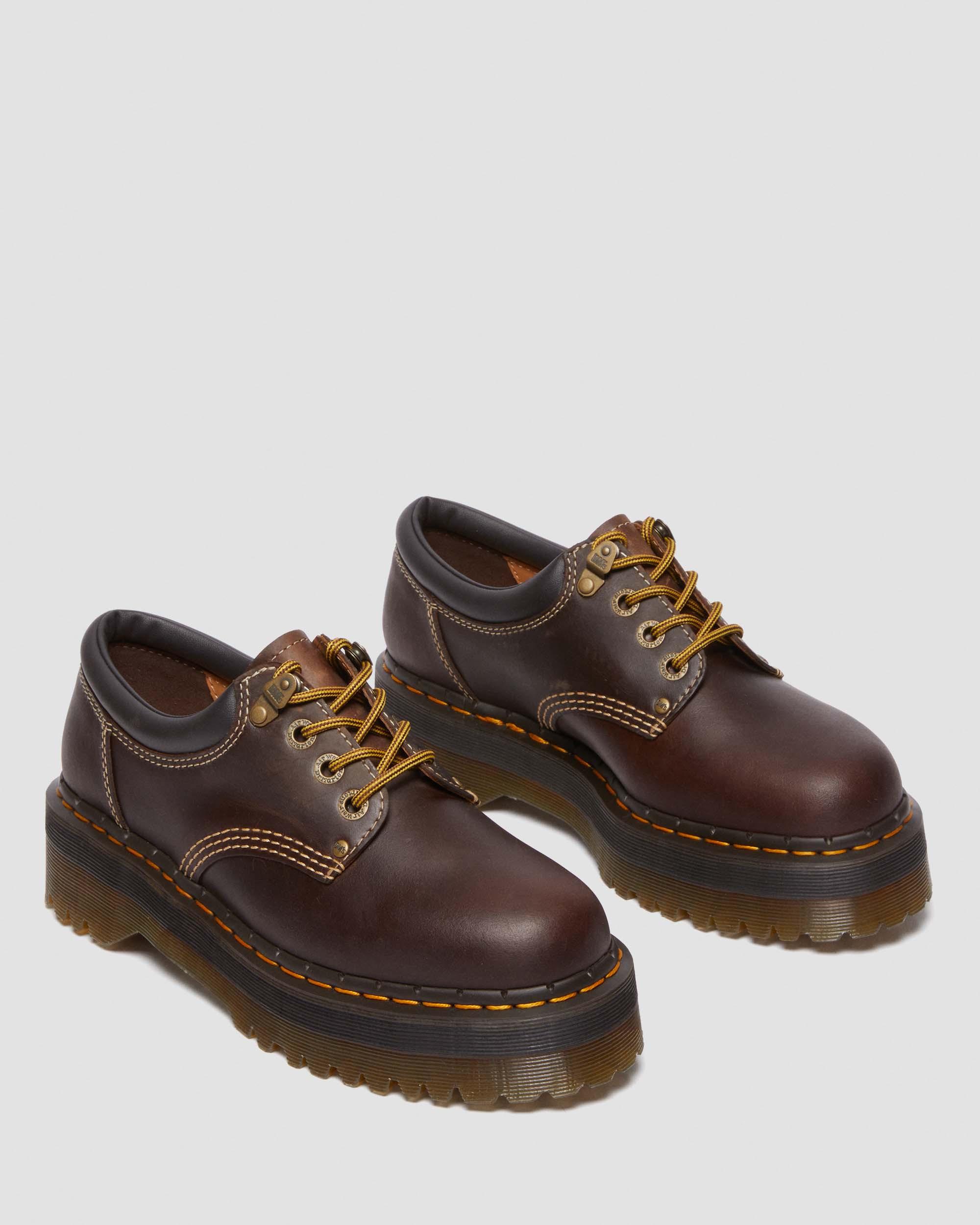 マーティン＆マッカーサー(Martin&MacArthur) 8053 Arc Crazy Horse Leather Platform Casual Shoes in Dark Brown
