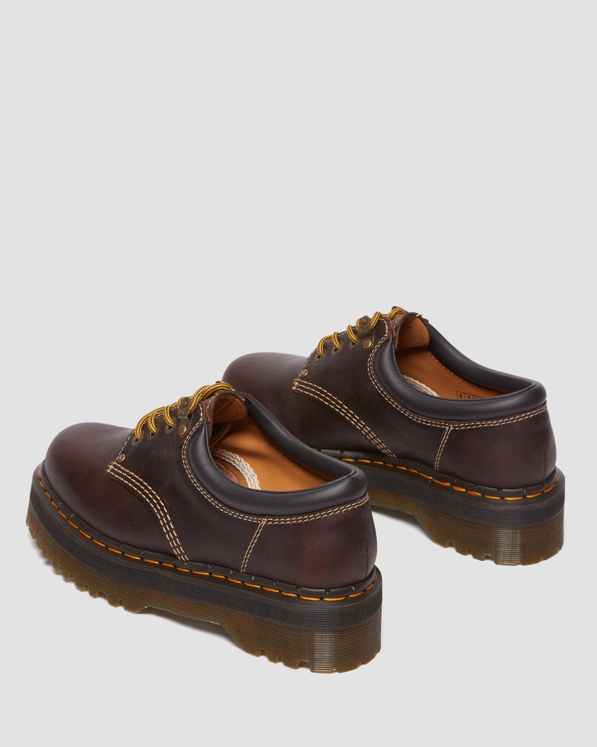 8053 Quad II Crazy Horse Leather Platform Shoes in Dark Brown | Dr 
