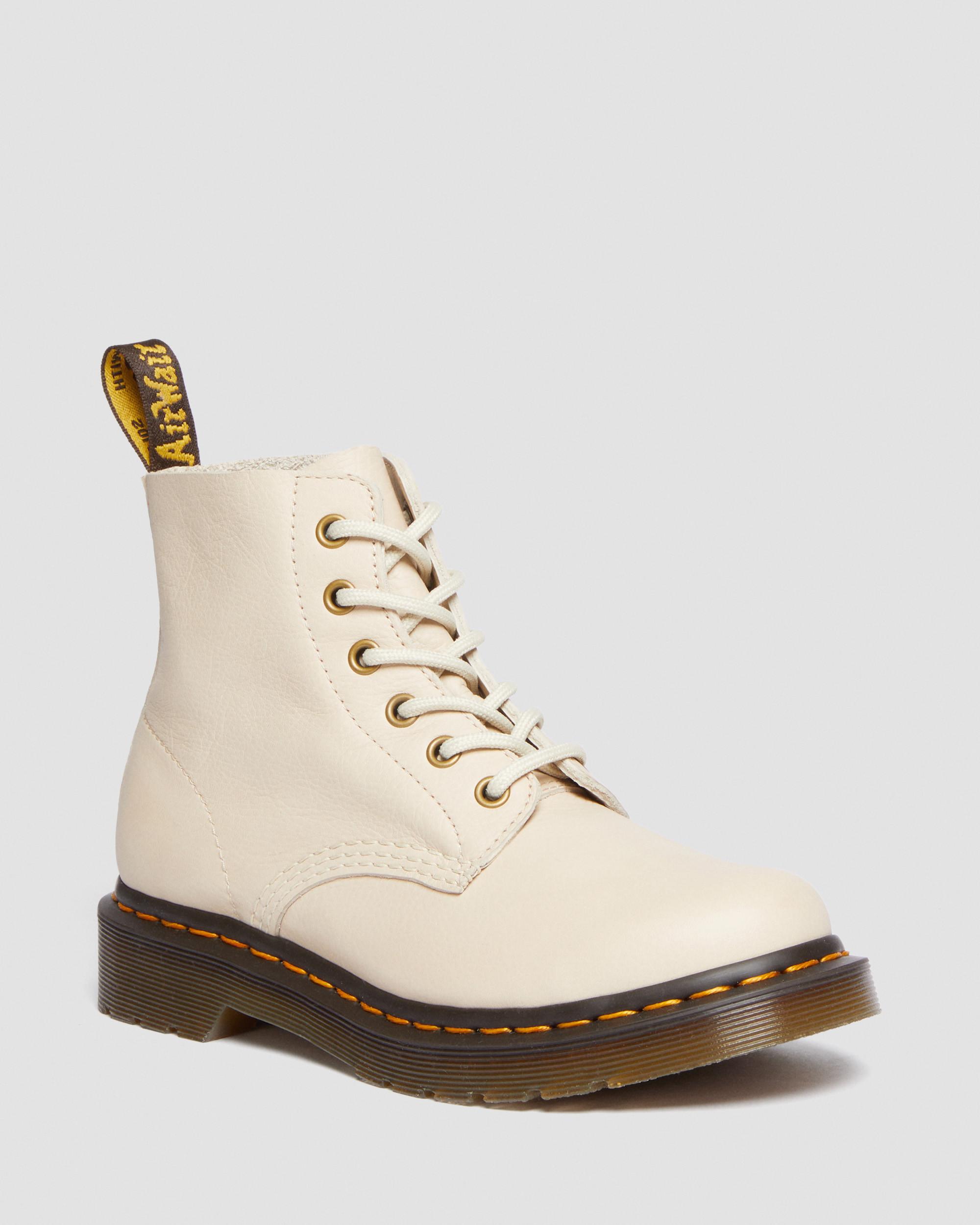 101 Unbound Virginia Leather Ankle Boots in Parchment Beige | Dr. Martens