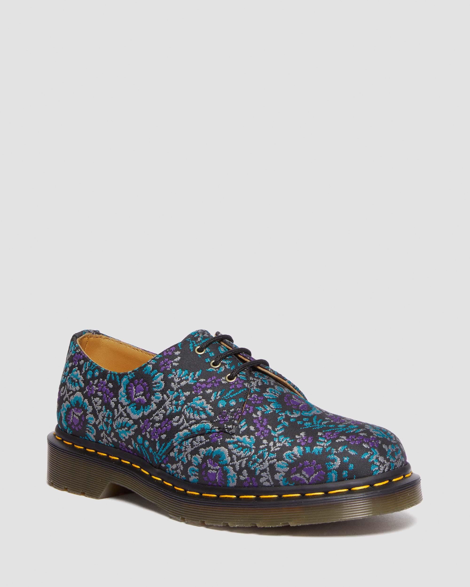 1461 Floral Jacquard Oxord Shoes in Black/purple | Dr. Martens