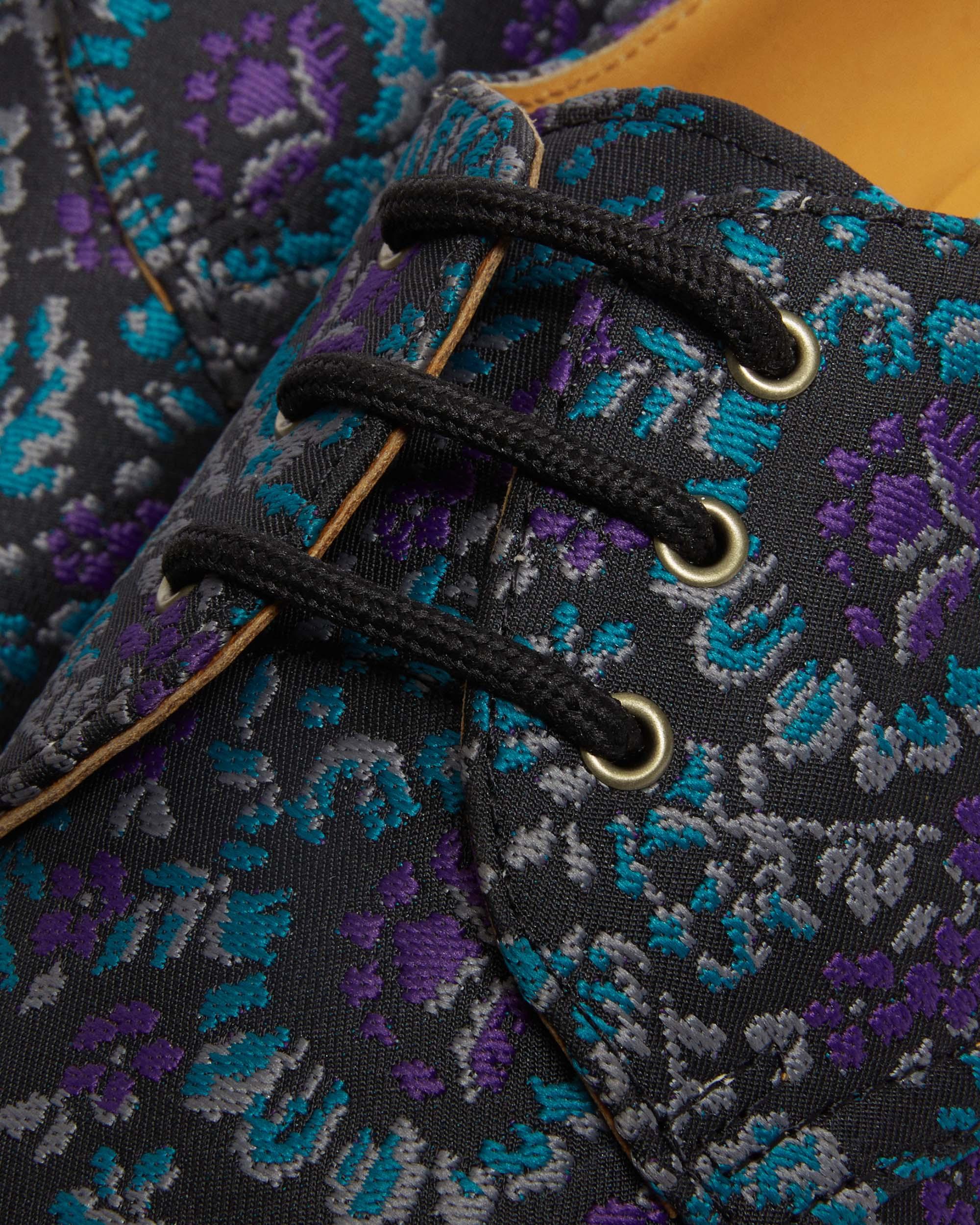 靴 Dr.Martens Floral Jacquard Oxord Shoes 1461 Floral Jacquard Oxord Shoes in BLACK/RICH PURPLE | Dr. Martens™