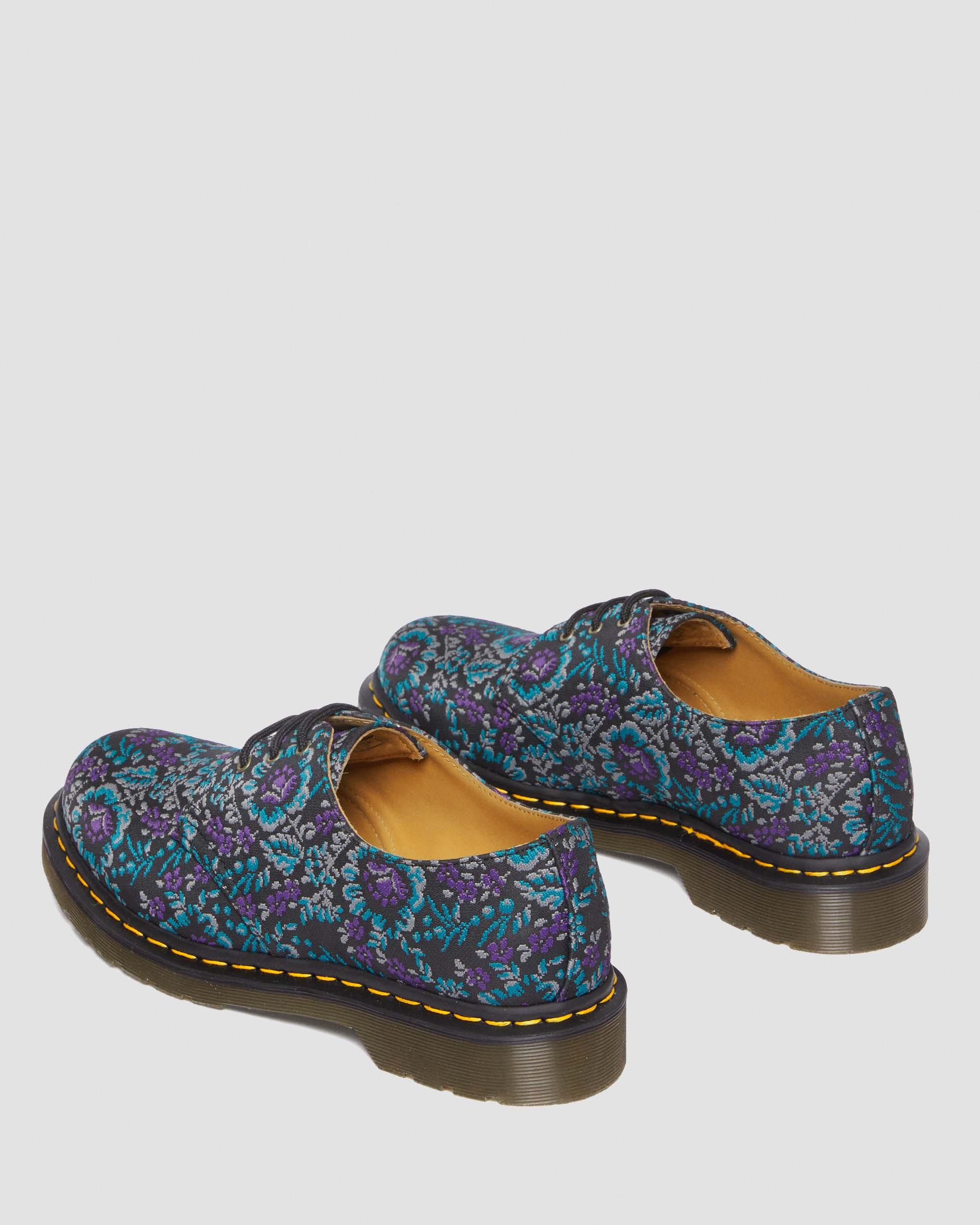 1461 Floral Jacquard Oxord Shoes in BLACK/RICH PURPLE | Dr. Martens™