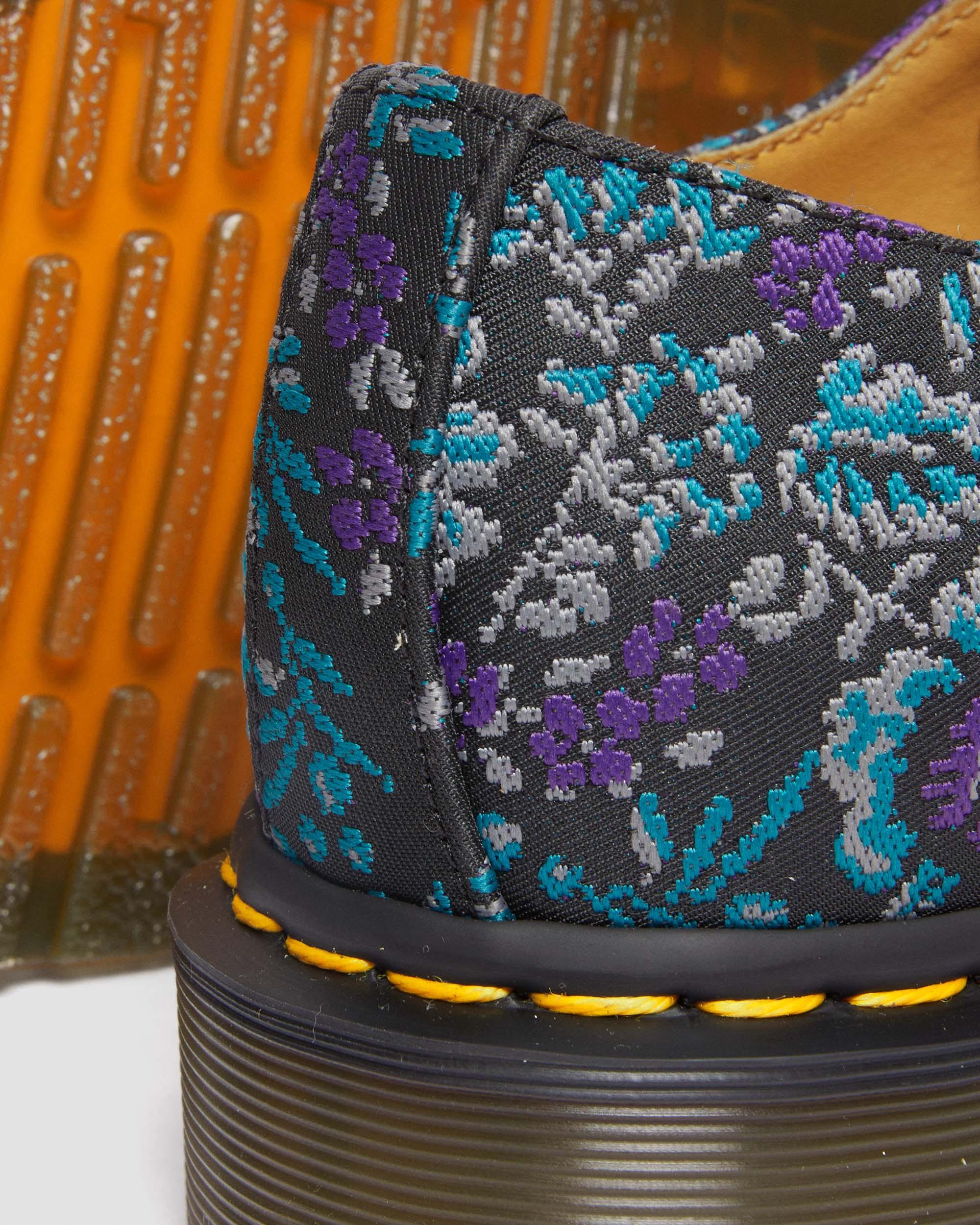 1461 Floral Jacquard Oxord Shoes in BLACK/RICH PURPLE | Dr. Martens™