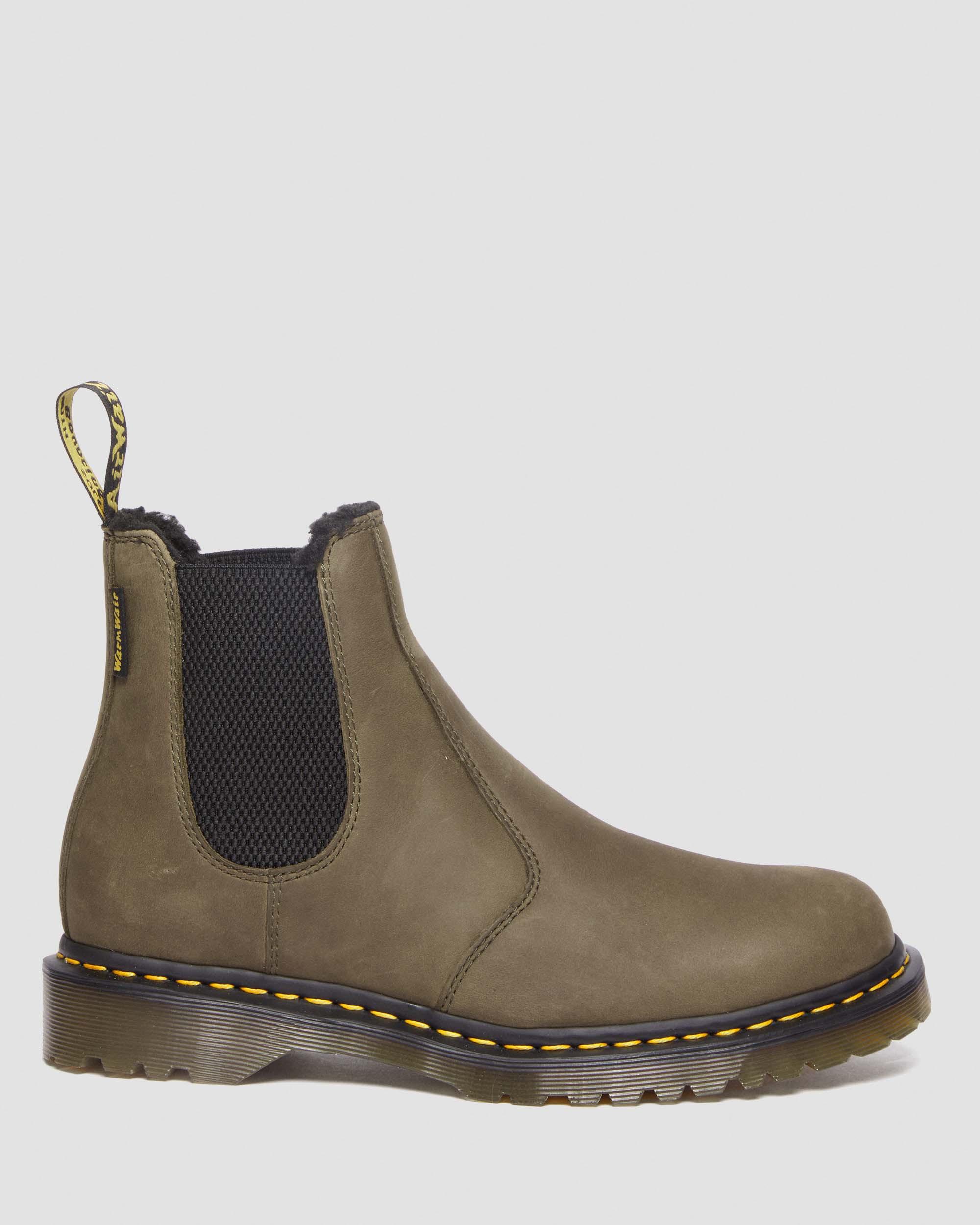 2976 Fleece Lined Leather Chelsea Boots in DMS OLIVE