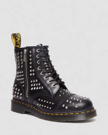 1460 Studded Zip Leather Boots