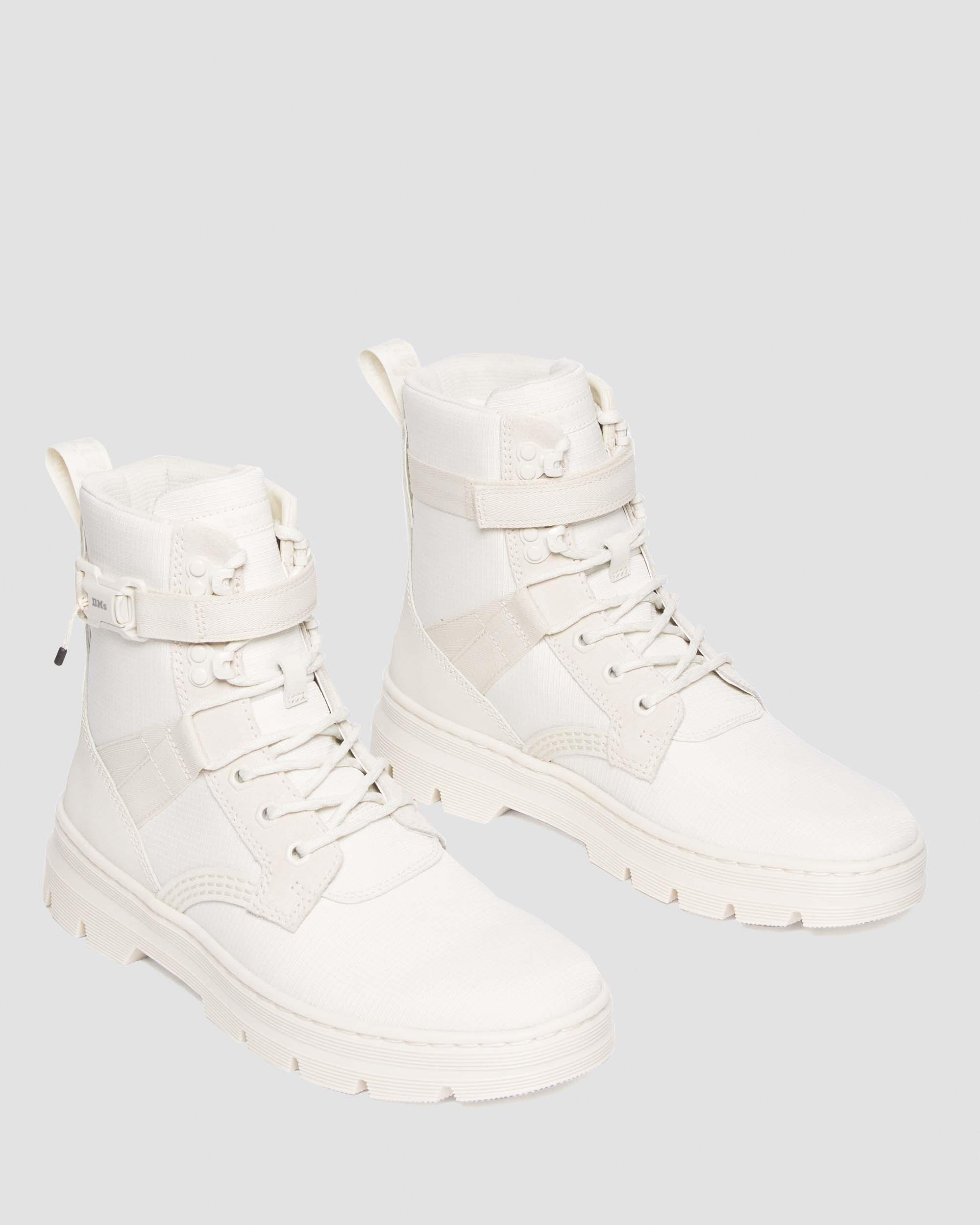 靴 Dr.Martens Combs Tech WHITE 21FW-I Combs Tech II Poly & Leather Casual Boots in OFF WHITE+NATURAL
