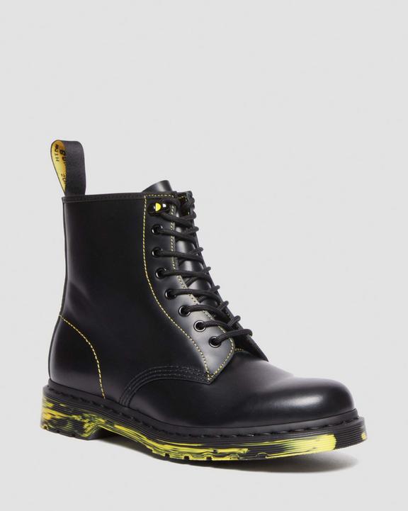 1460 Marbled Sole Smooth Leather Lace Up Boots in Black | Dr 1460 Marbled Sole Smooth Leather Lace Up Boots in Black | Dr