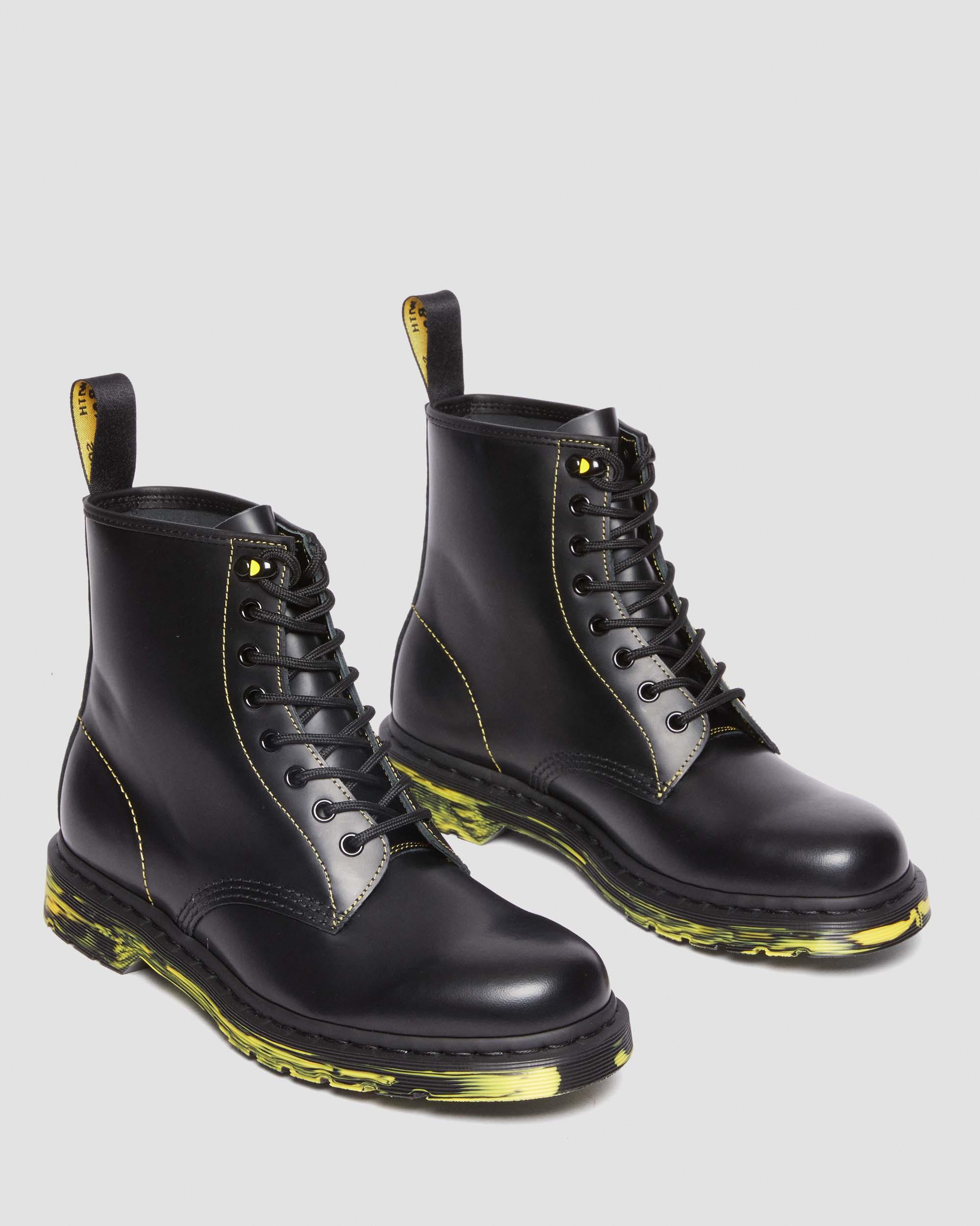 DR MARTENS 1460 Marbled Sole Smooth Leather Lace Up Boots