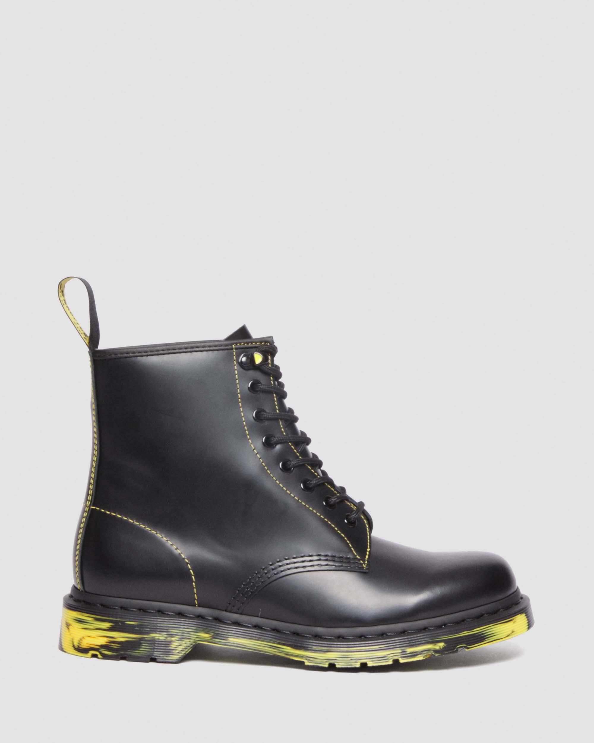 DR MARTENS 1460 Marbled Sole Smooth Leather Lace Up Boots