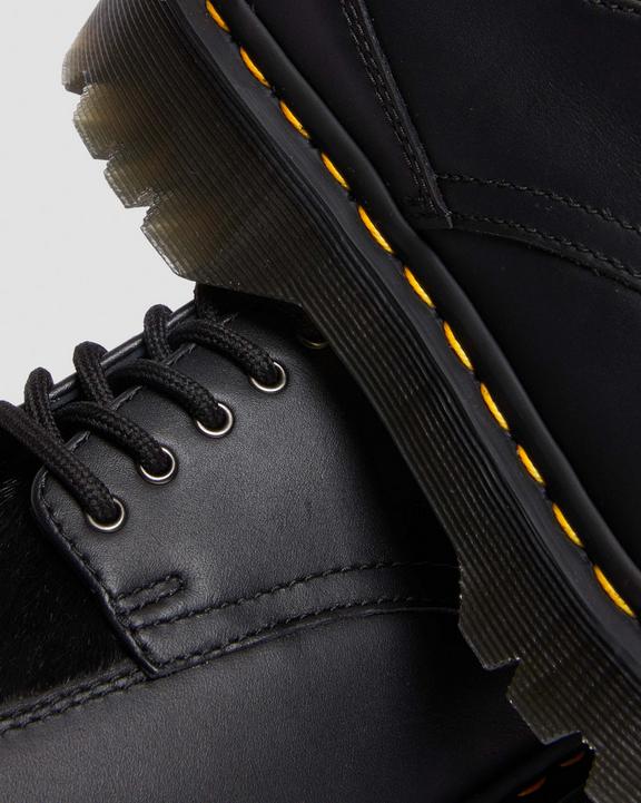 5-Eye Bex Square Toe Hair-On & Leather Shoes in Black | Dr 5-Eye Bex Square Toe Hair-On & Leather Shoes in Black | Dr