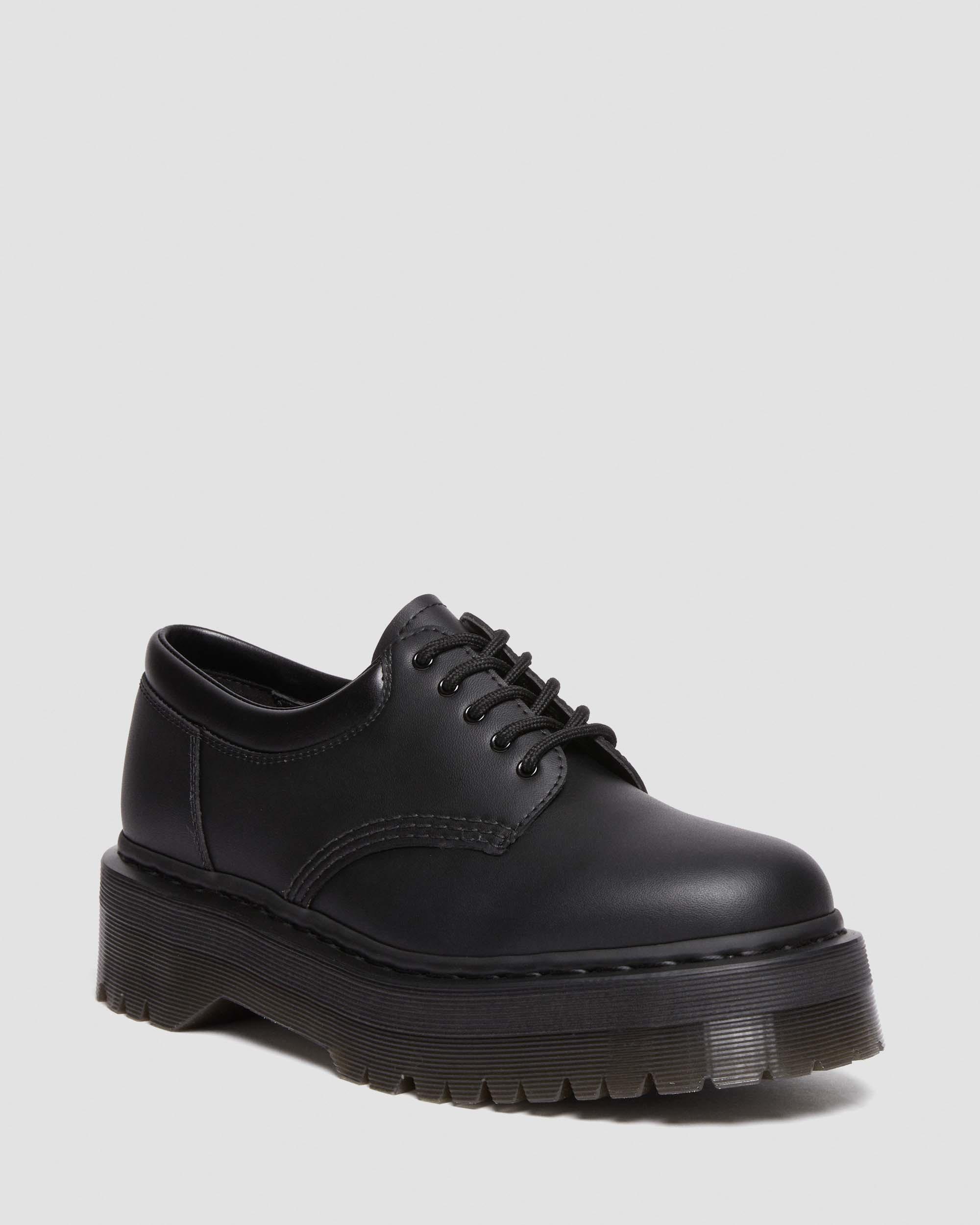 Vegan 8053 Quad Mono Leather Shoes in Black