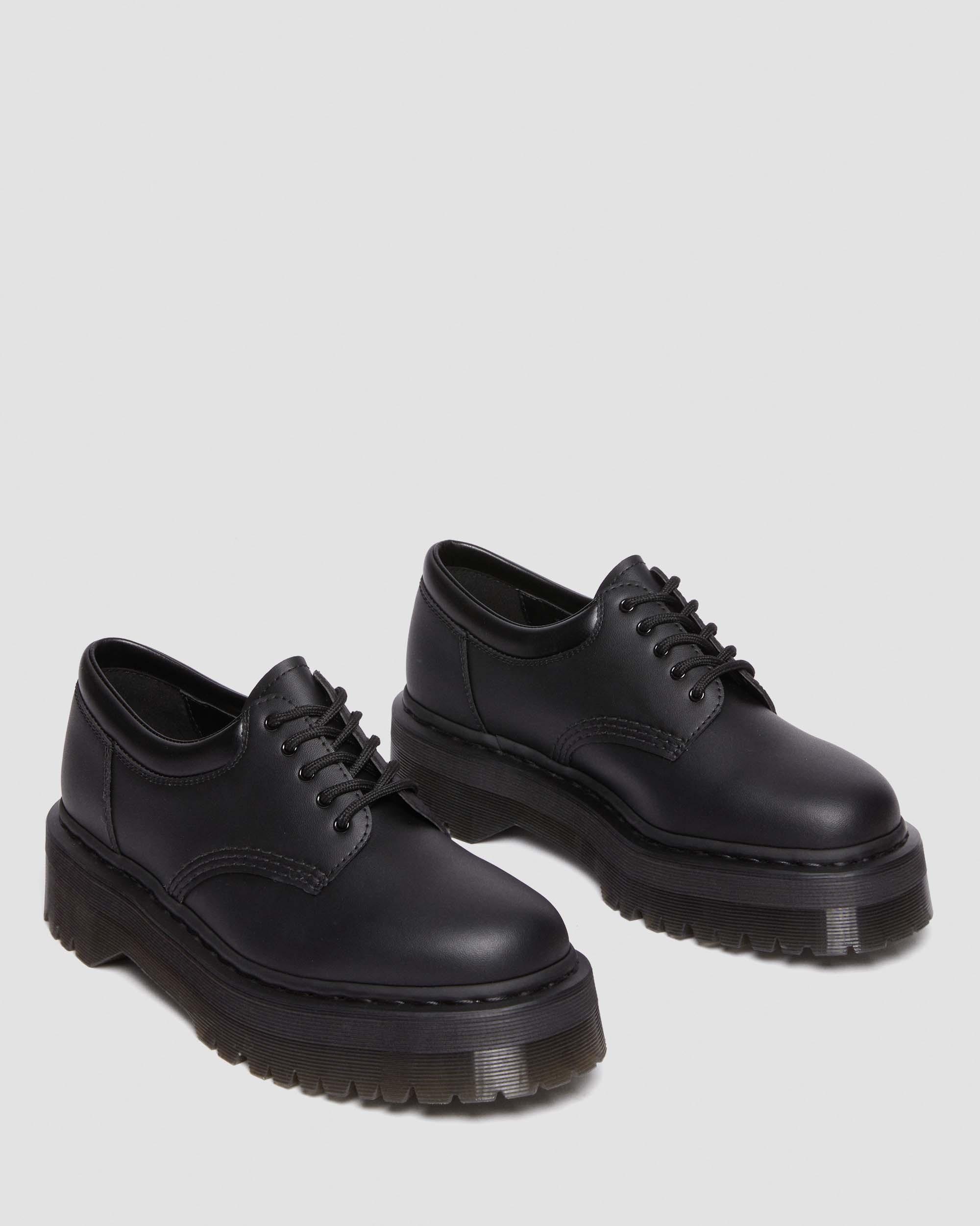 Vegan 8053 Quad Mono Leather Shoes in Black