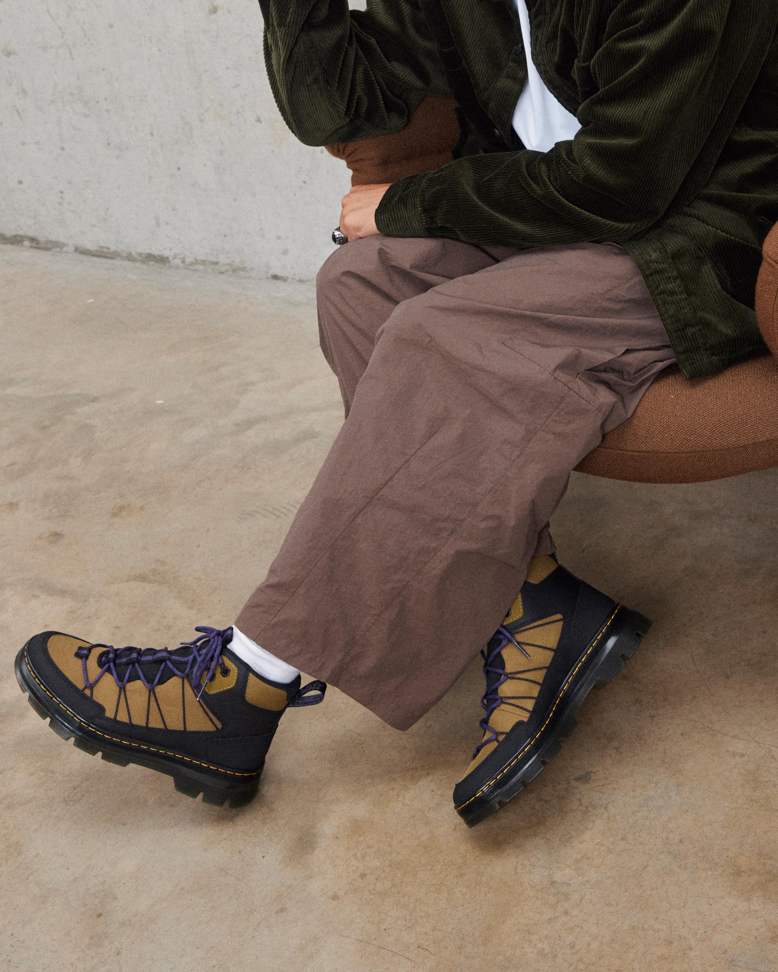 Buwick Extra Tough Lace Up Utility Boots in BLACK+ANTIQUE OLIVE