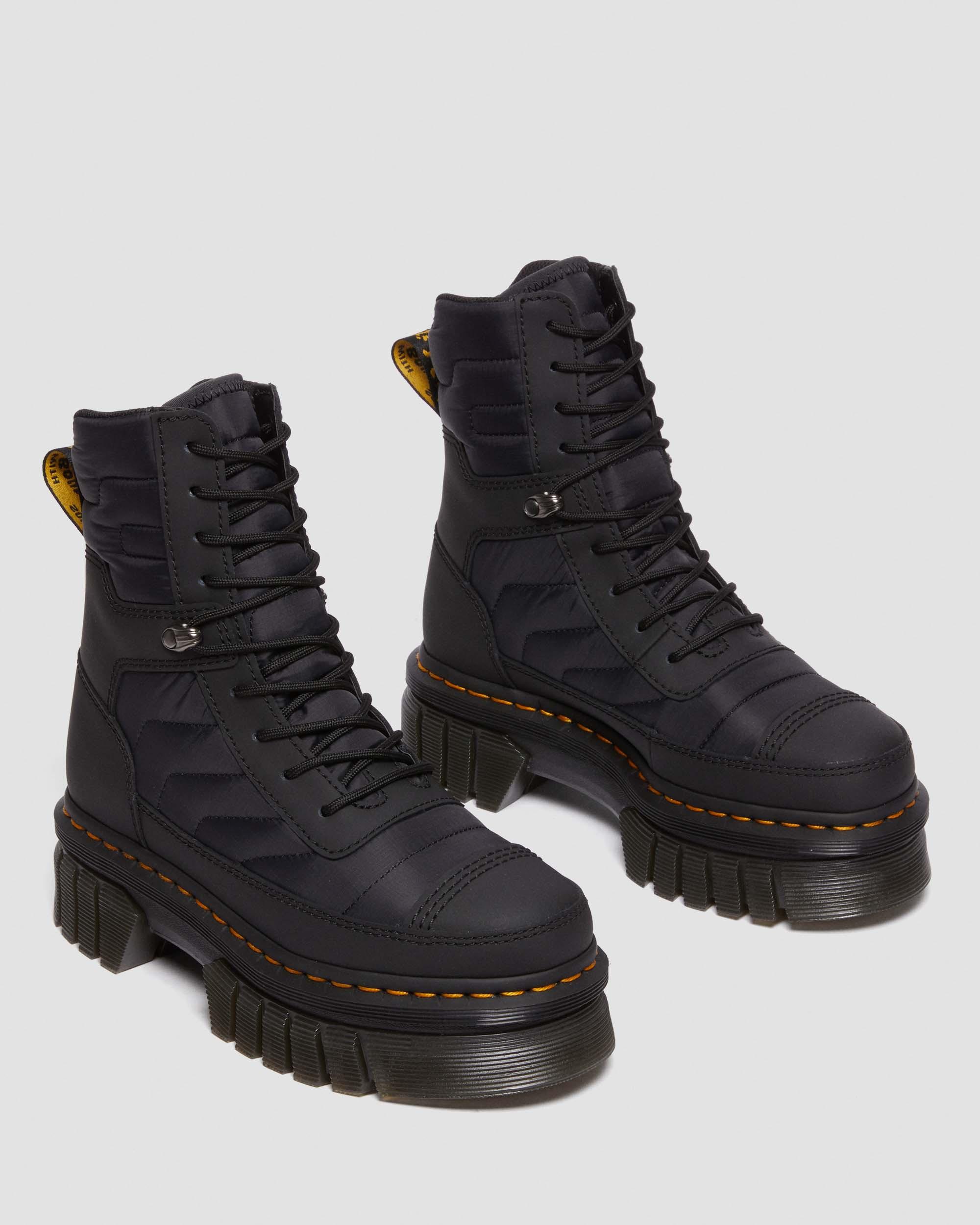 Audrick 8i Quilted Platform Boots in BLACK