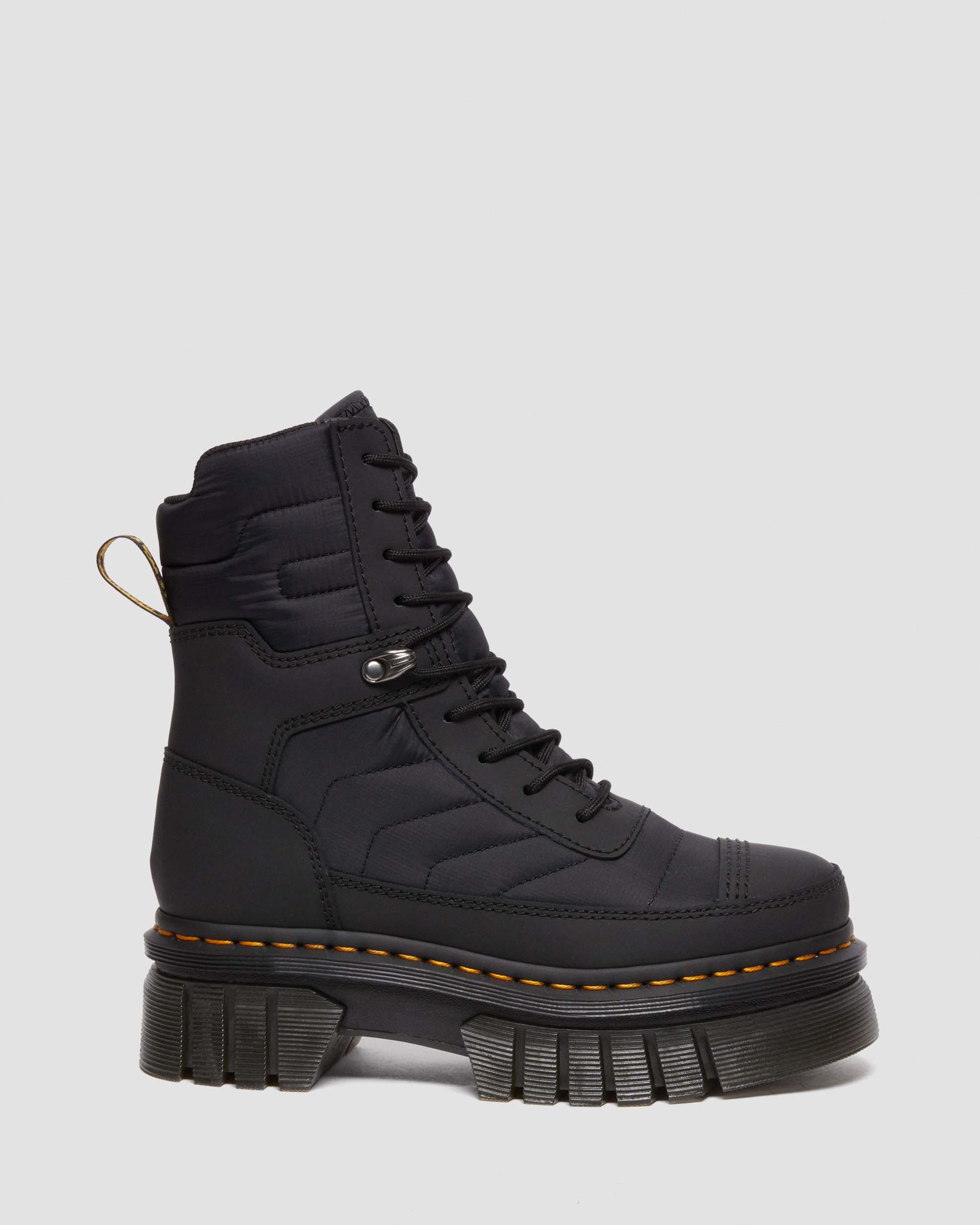 Audrick Quilted Platform Ankle Boots in BLACK