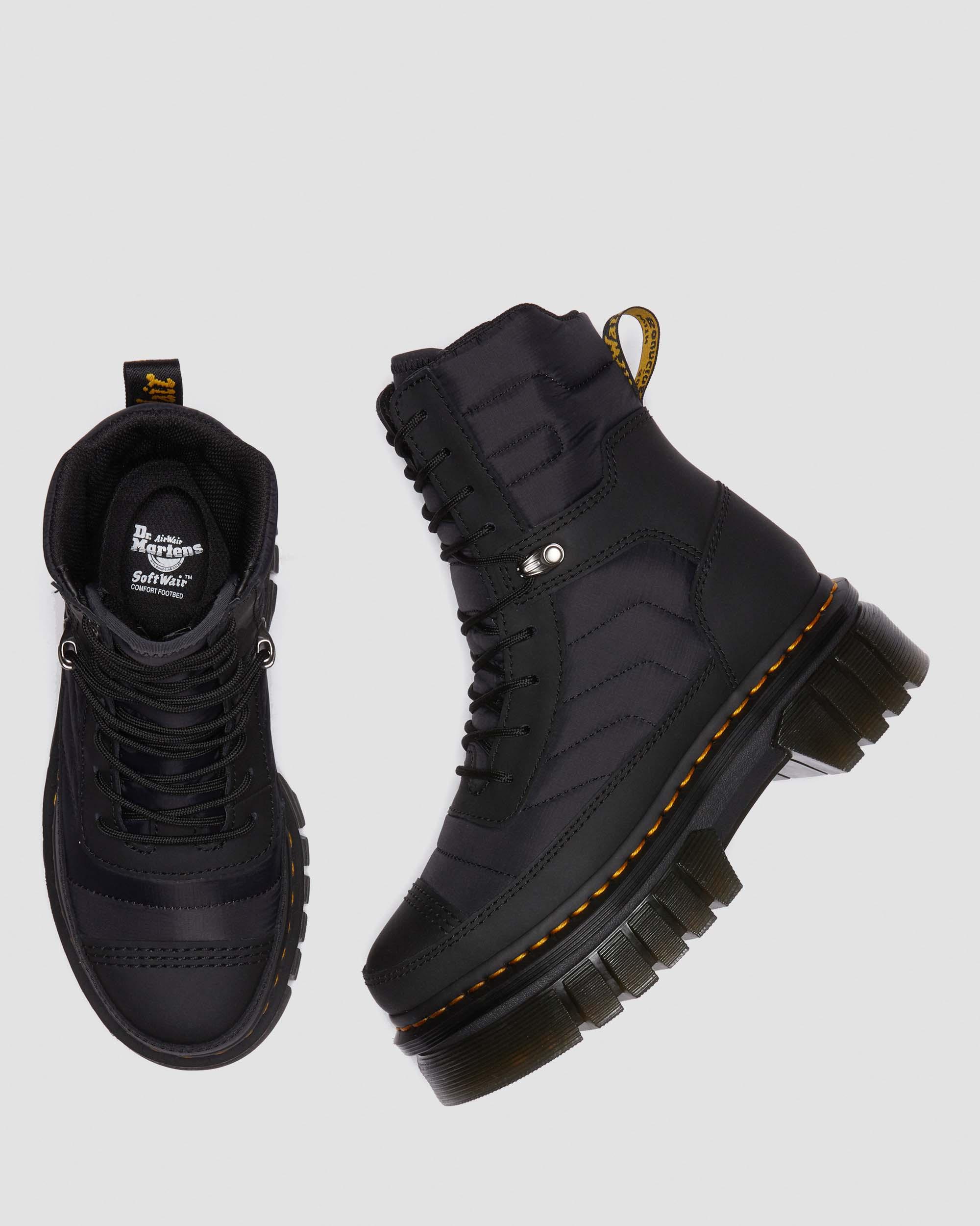 Audrick Quilted Platform Ankle Boots in BLACK | Dr. Martens™