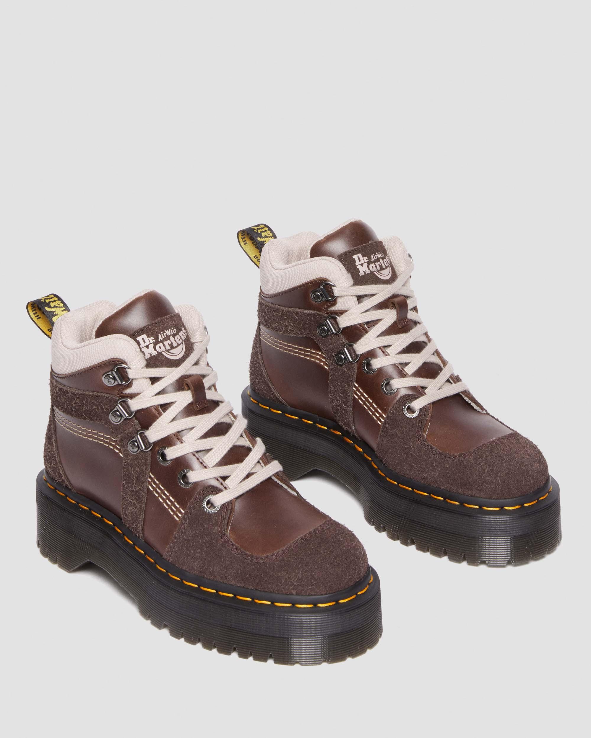 Zuma Leather & Suede Hiker Style Boots in DARK BROWN