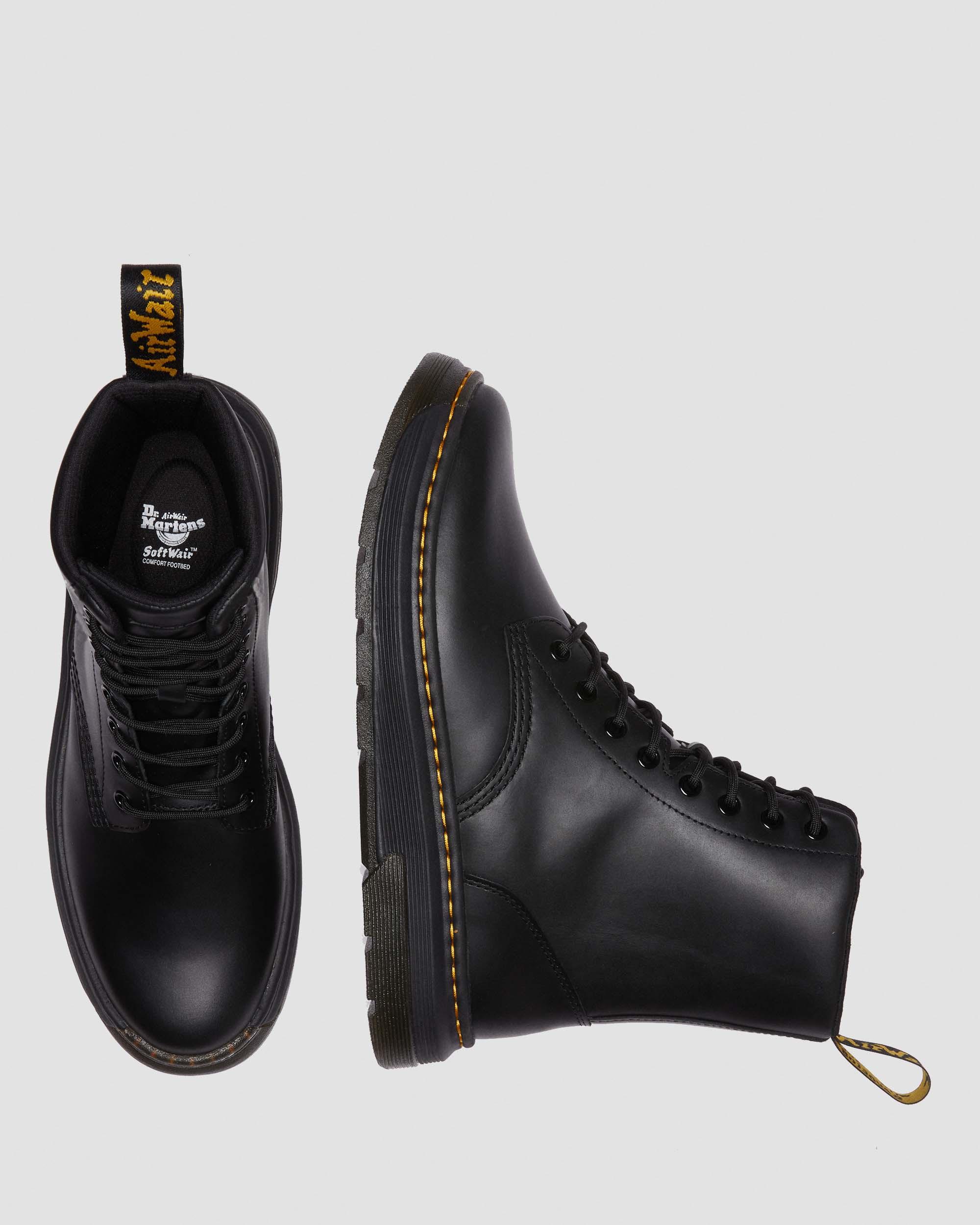Crewson Classic Leather Everyday Boots in BLACK