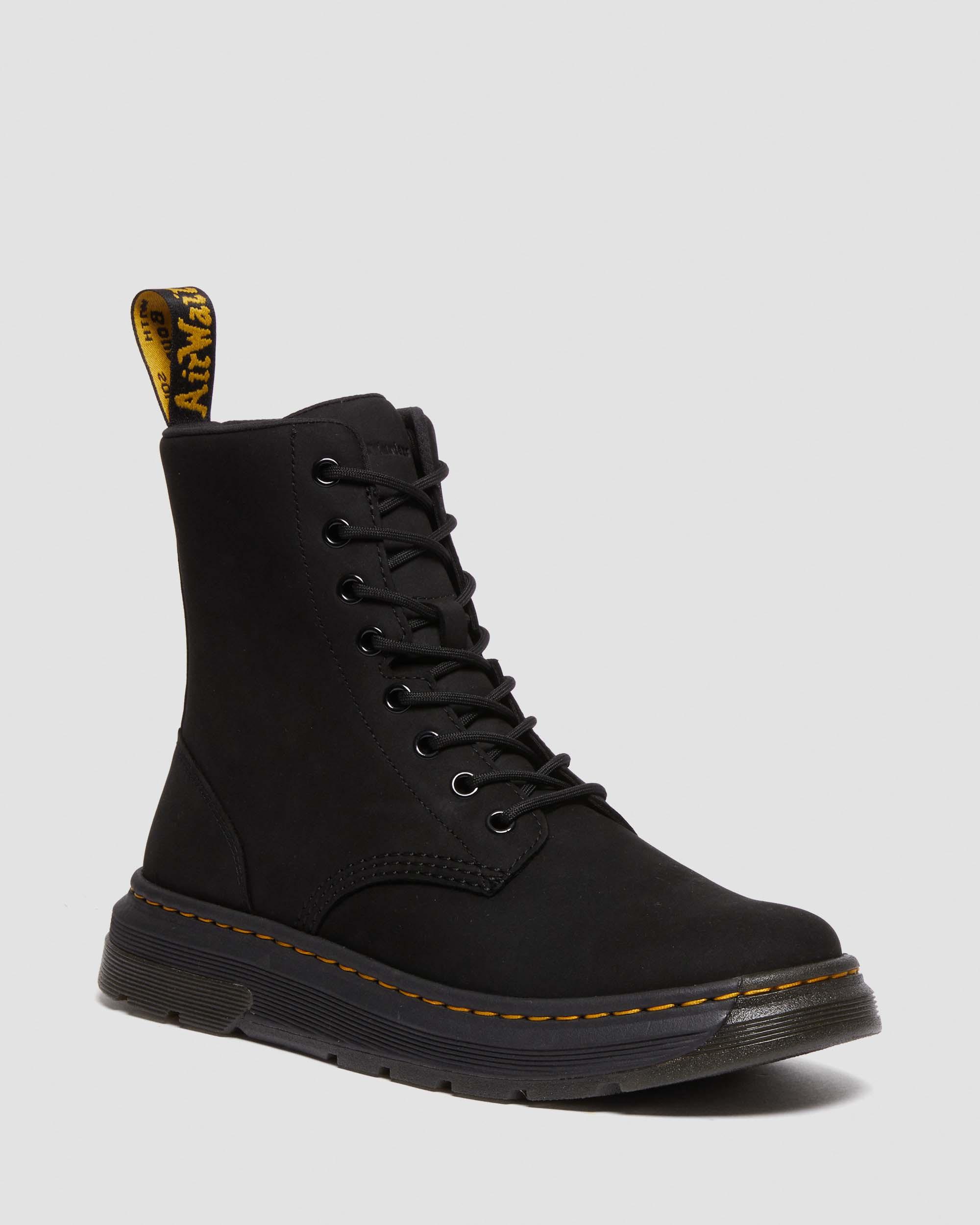 Dr. Martens' Crewson Nubuck Leather Everyday Boots In Black