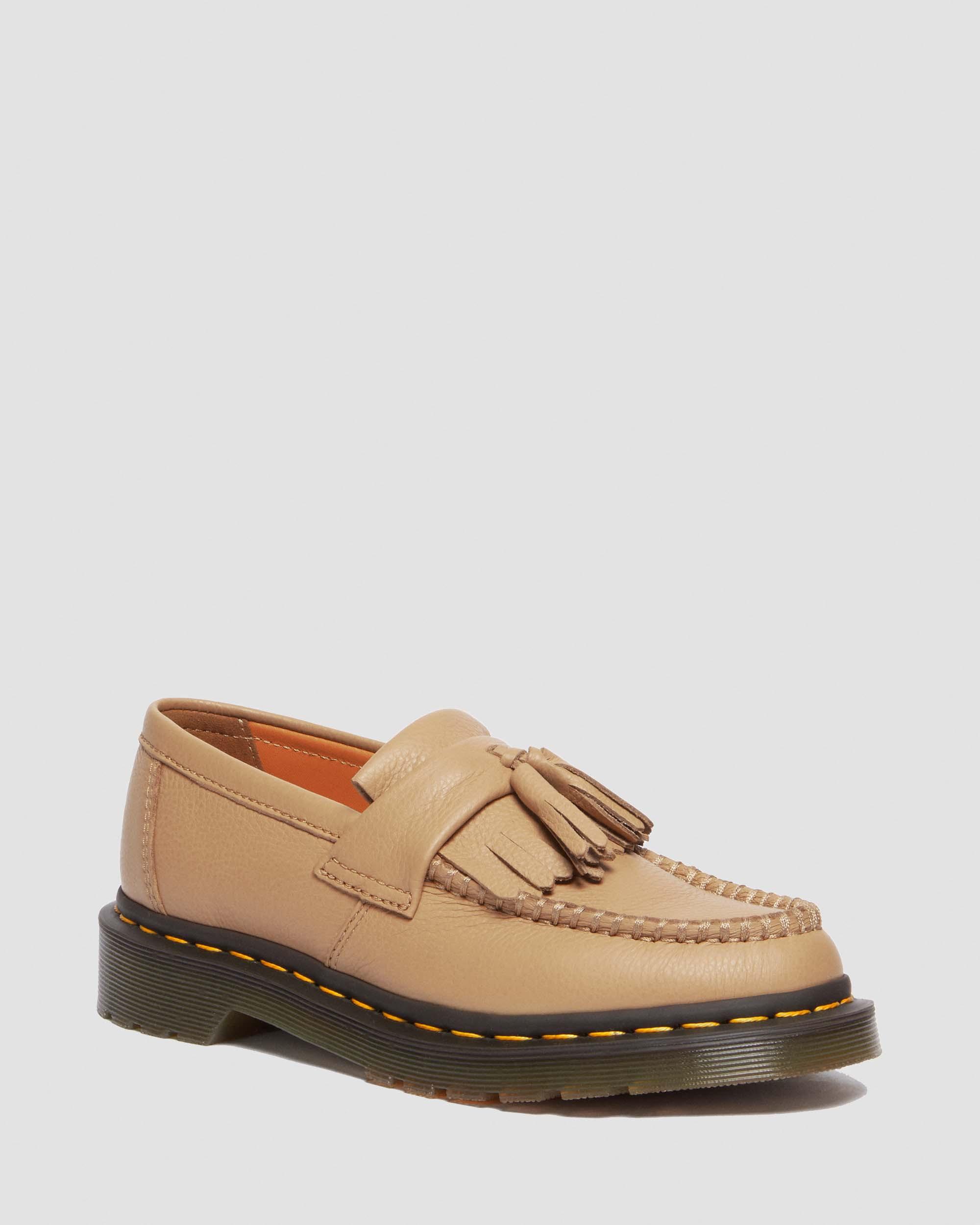 Adrian Virginia Leather Tassel Loafers, Muted Olive | Dr. Martens