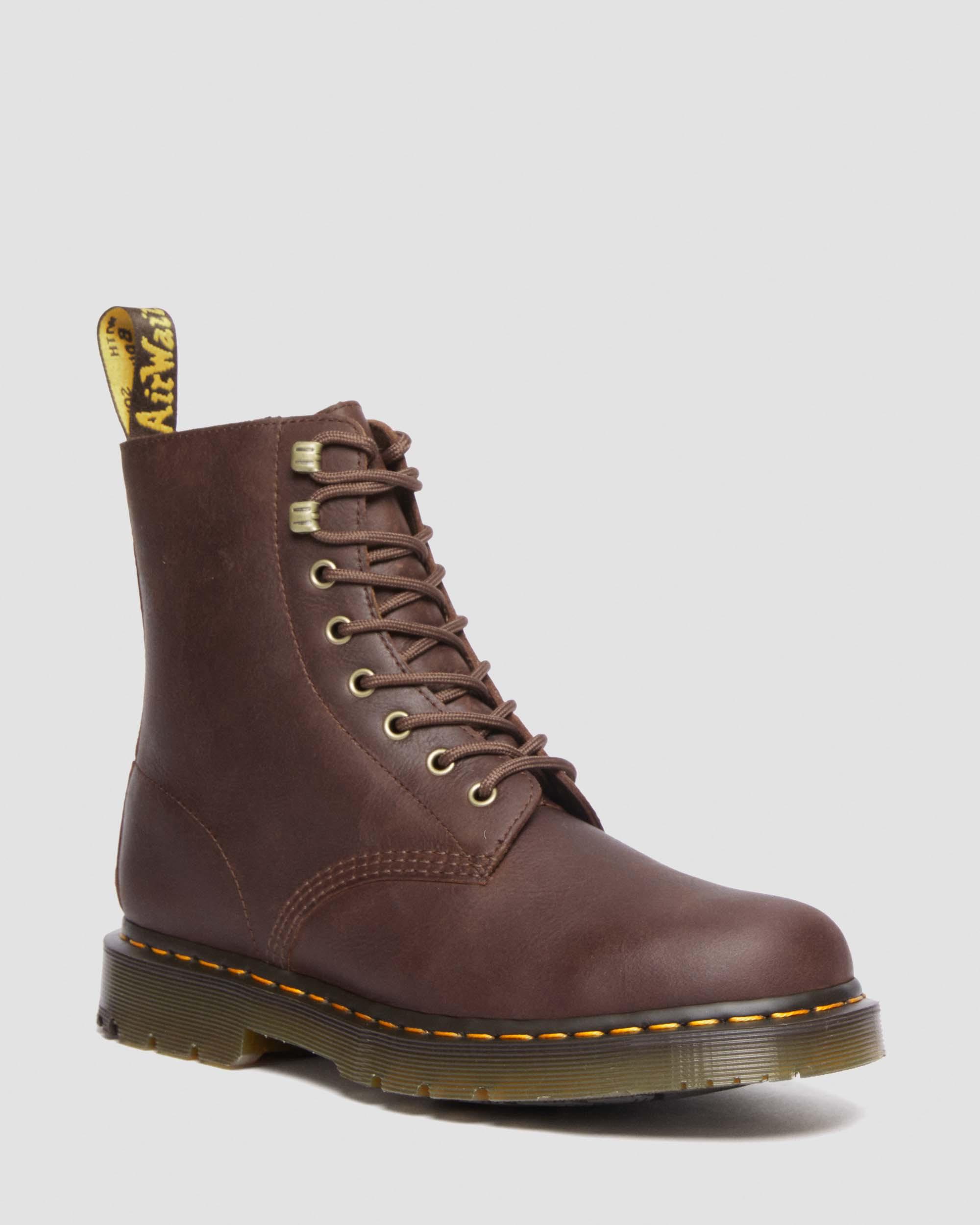 1460 Pascal Fleece Lined Leather Boots in CHOCOLATE BROWN